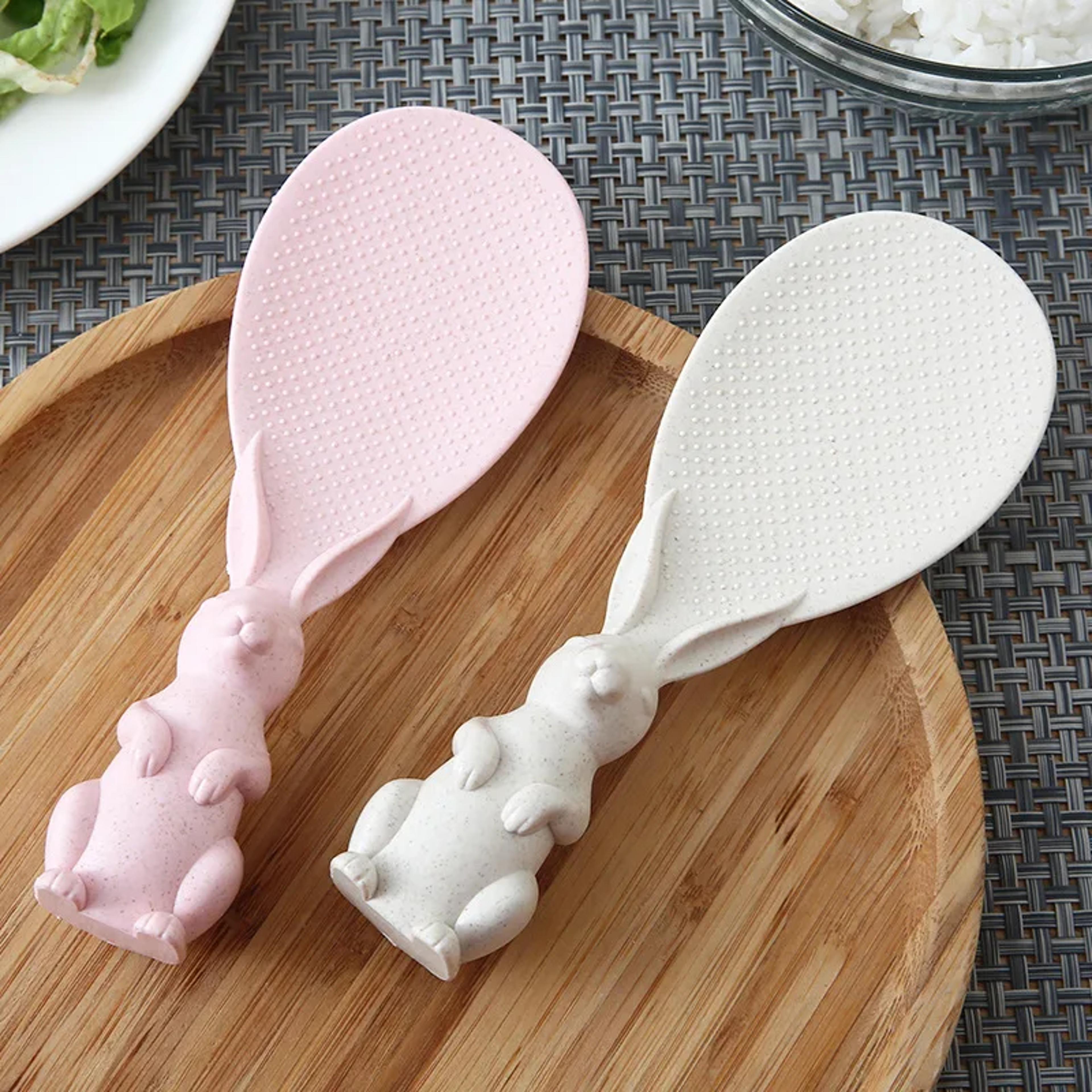 creative non-stick rabbit spoon wheat straw rice shovel for cooking & serving