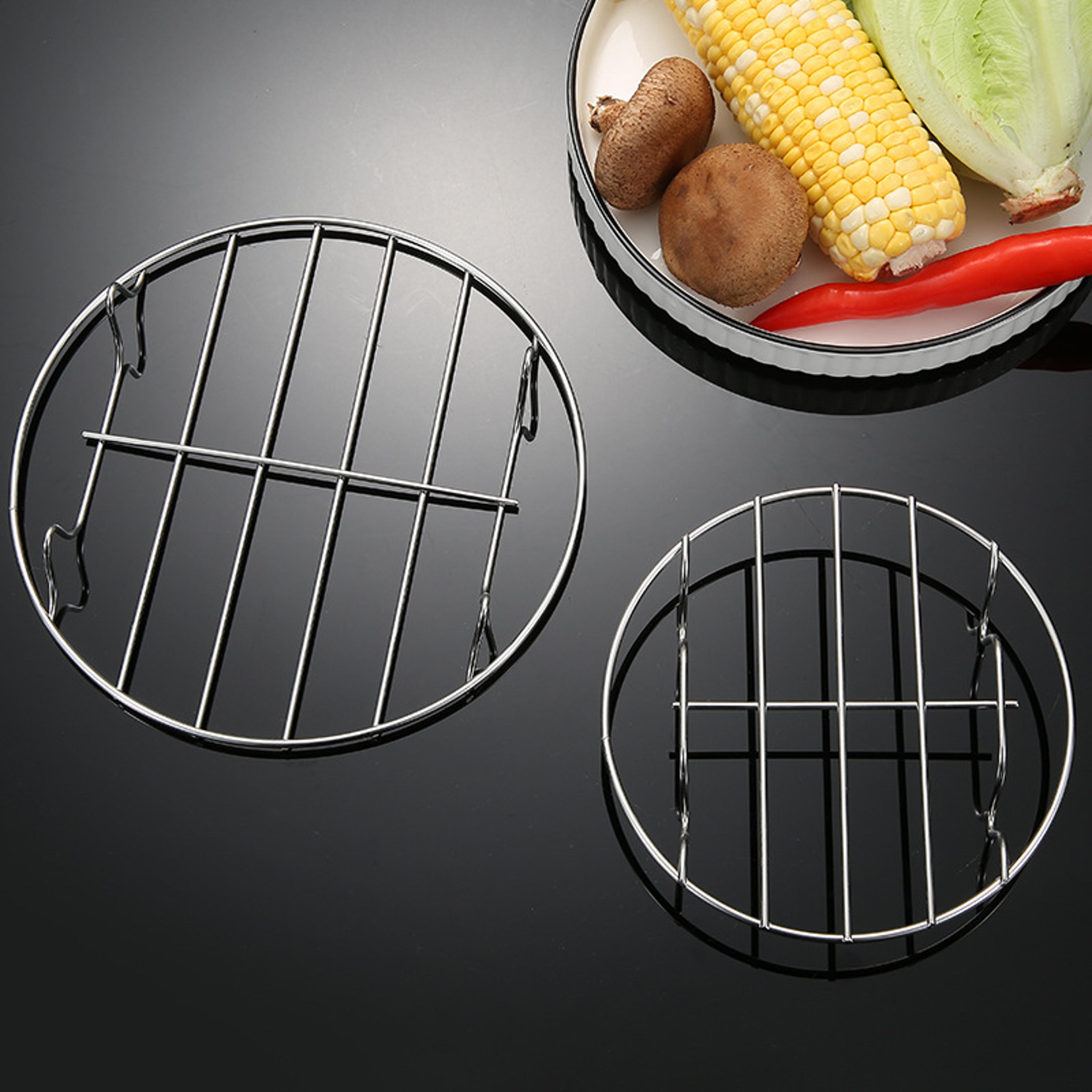 stainless steel steaming rack for air fryers & pots round cooking tray for baking and steaming