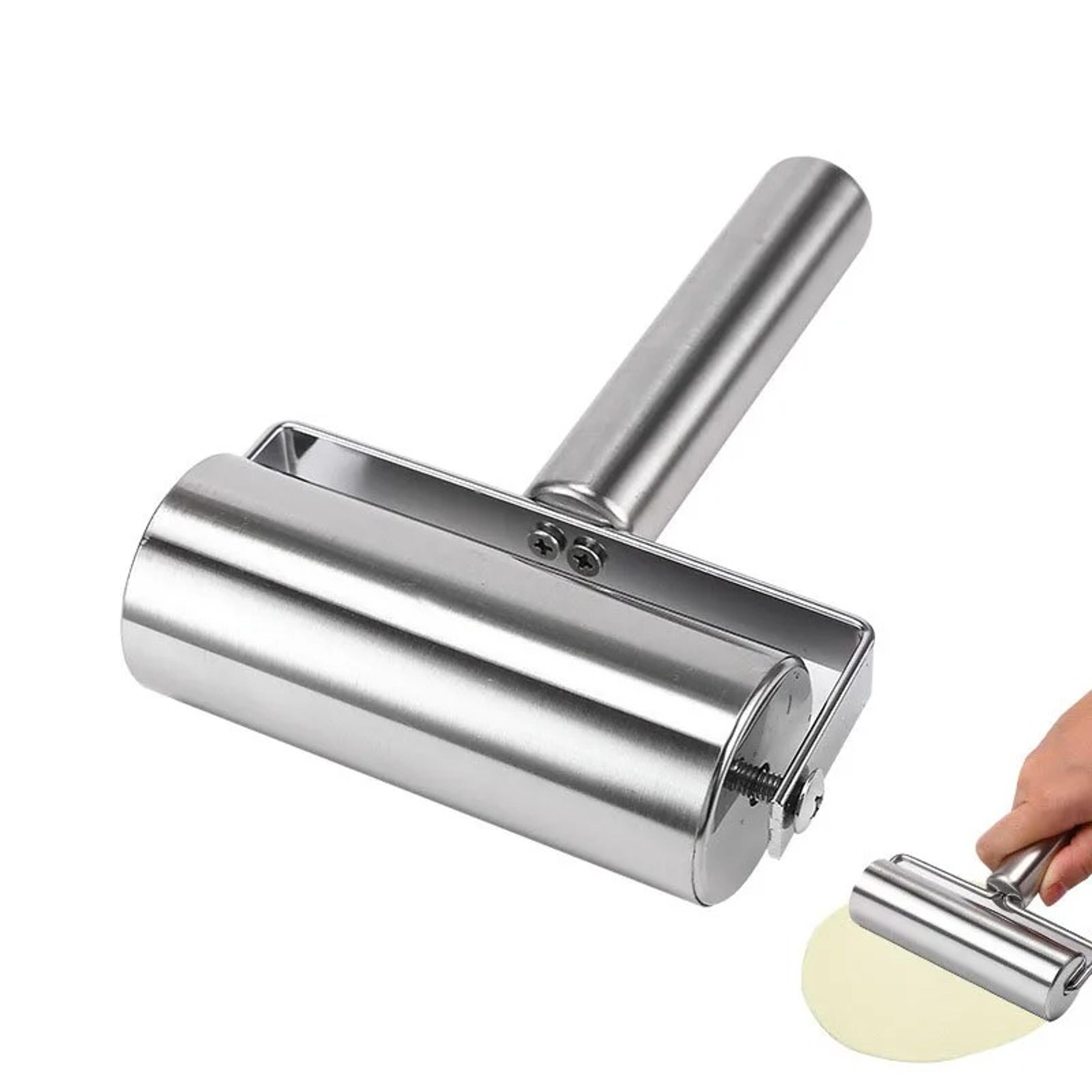 stainless steel rolling pin for baking, pastry, and pizza durable metal dough roller tool for cookies & fondant