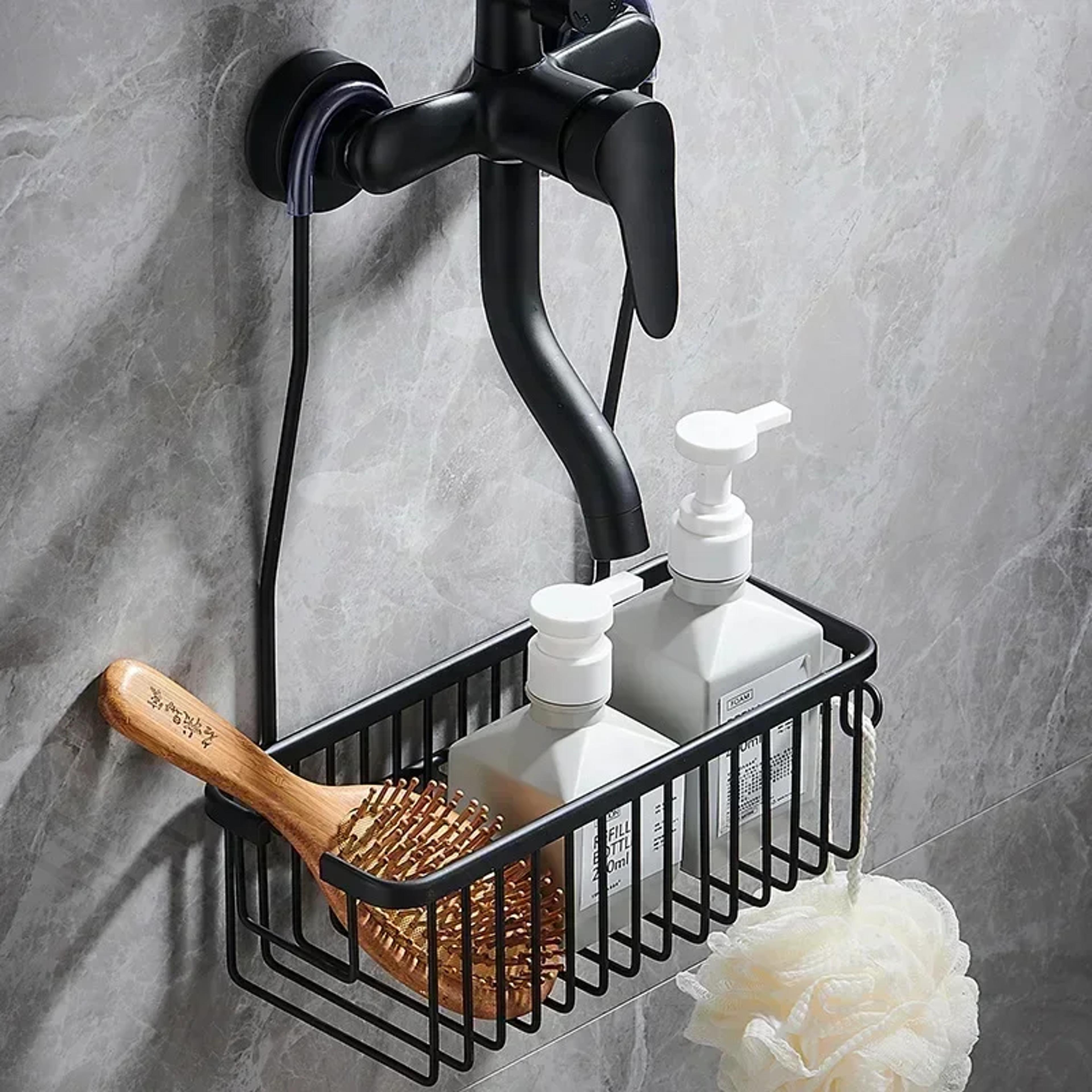 convenient shower storage rack with no drill installation ideal for bathroom organization