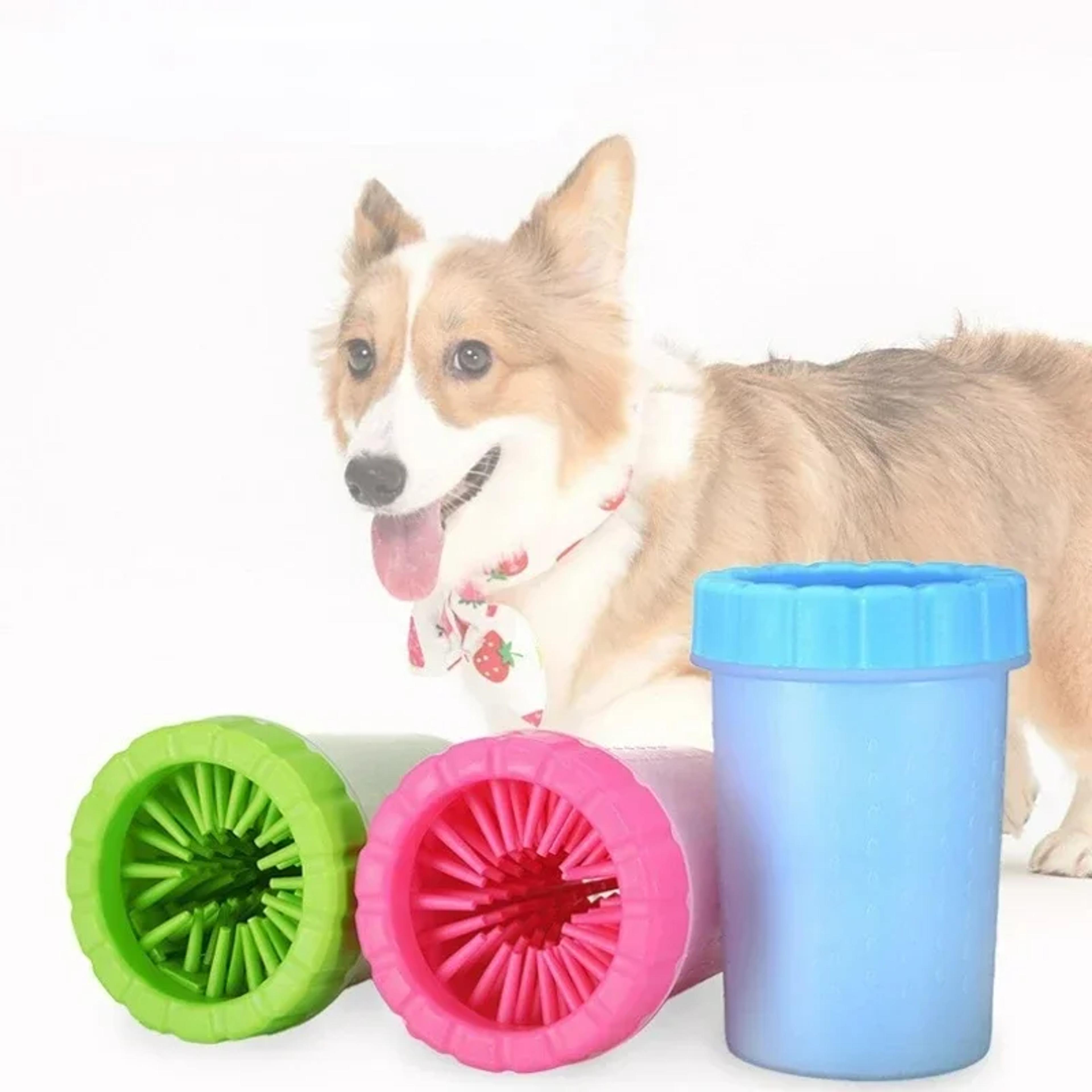 pet foot washing cup for dogs & cats automatic, portable paw cleaner & wash brush for dirty paws