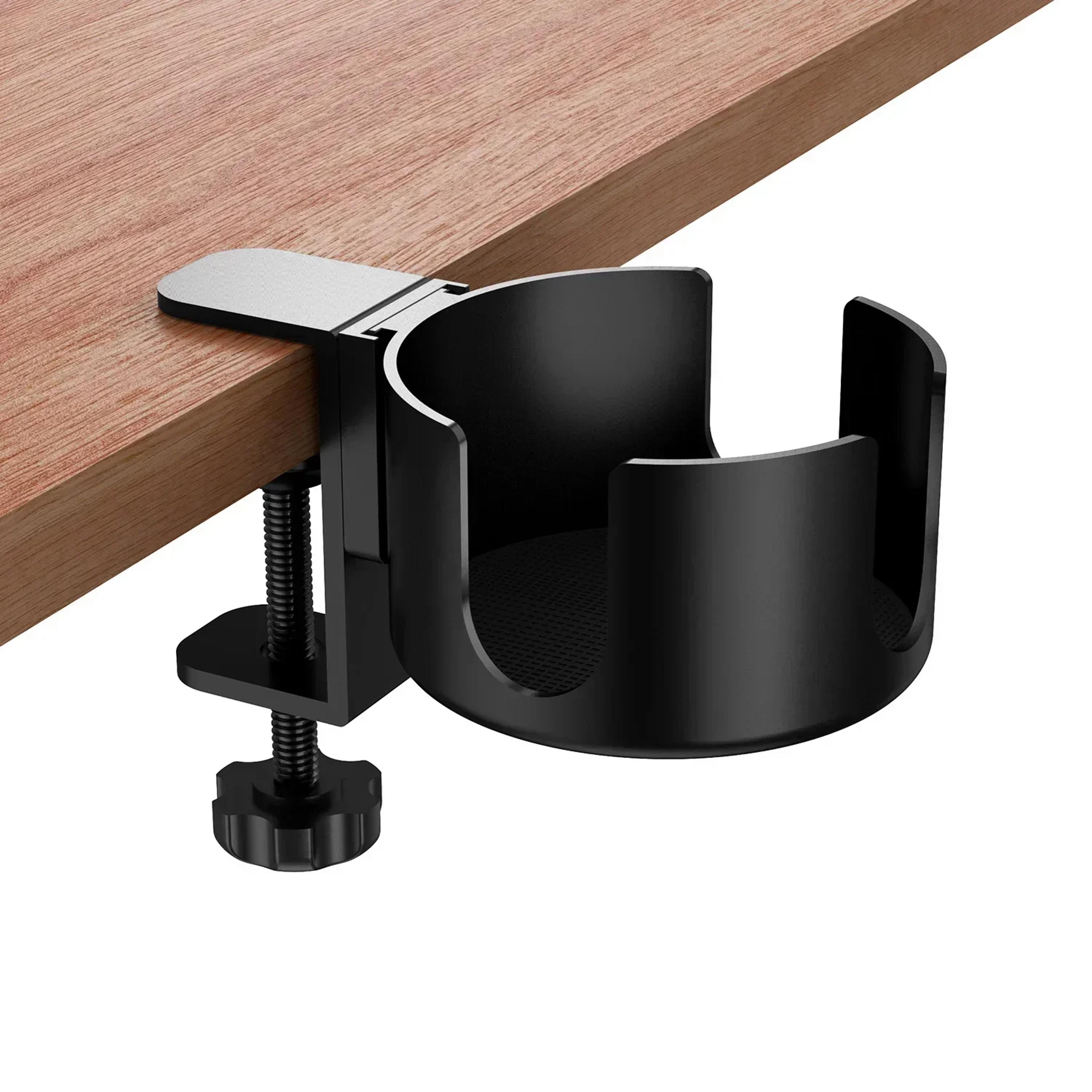 adjustable desk cup holder stand universal arm clamp for coffee mugs, water bottles, and more