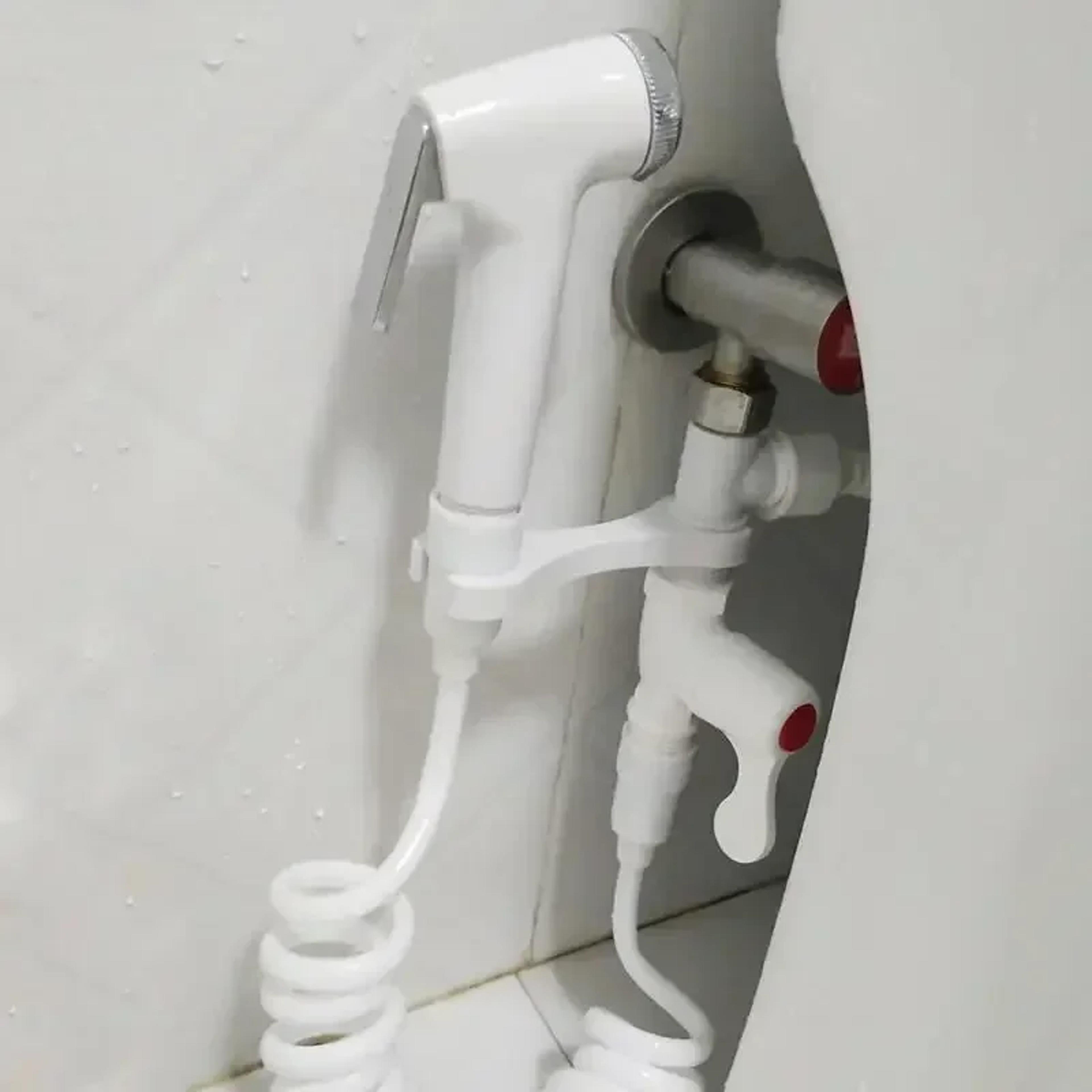 portable bidet sprayer set with handheld toilet bidet, retractable spring hose, mounting bracket & switch cleaning tool