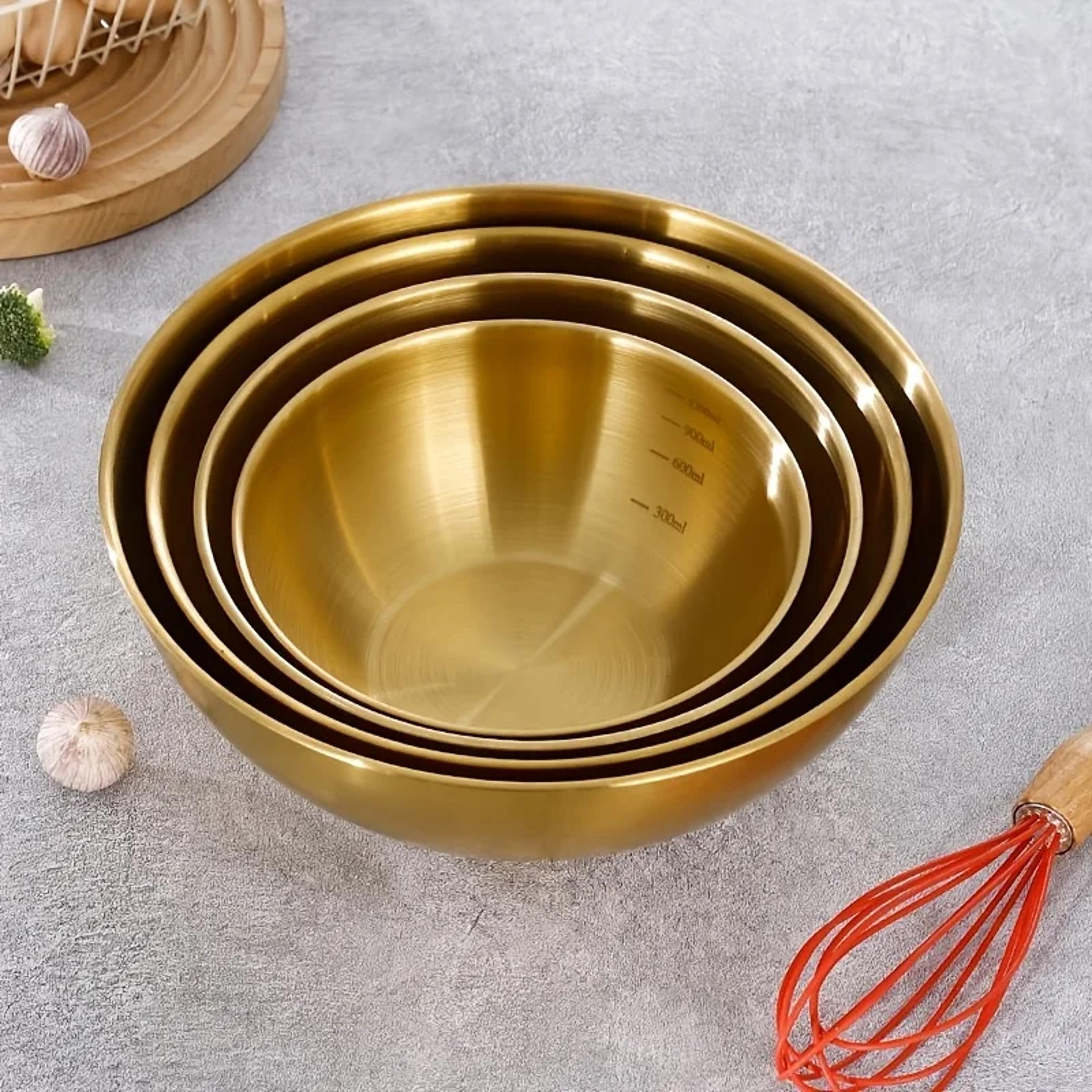 stainless steel mixing bowls set for kitchen use ideal for mixing, kneading dough, and serving salads