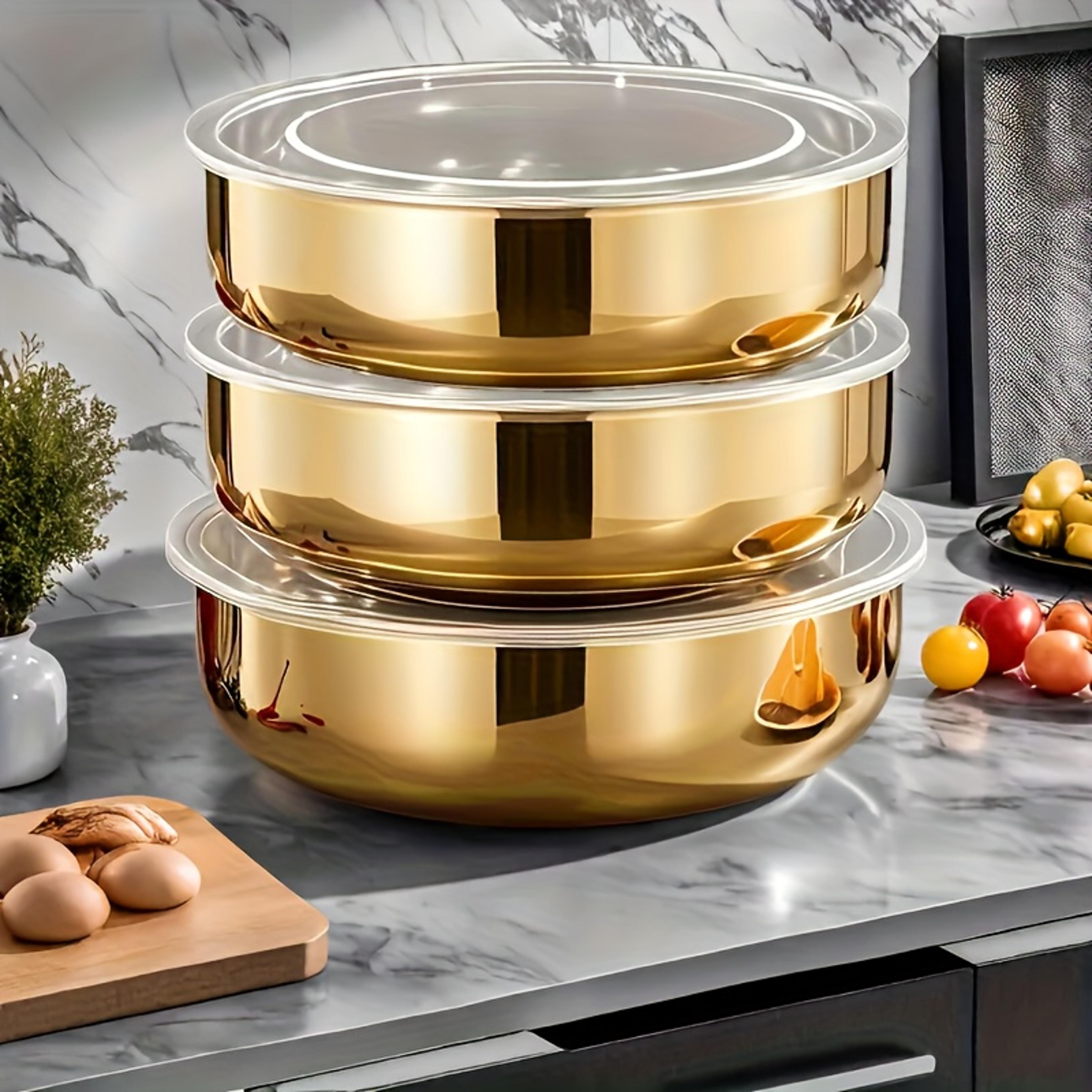 stainless steel mixing bowls with lids commercial dough mixer for kitchen, dishwasher safe