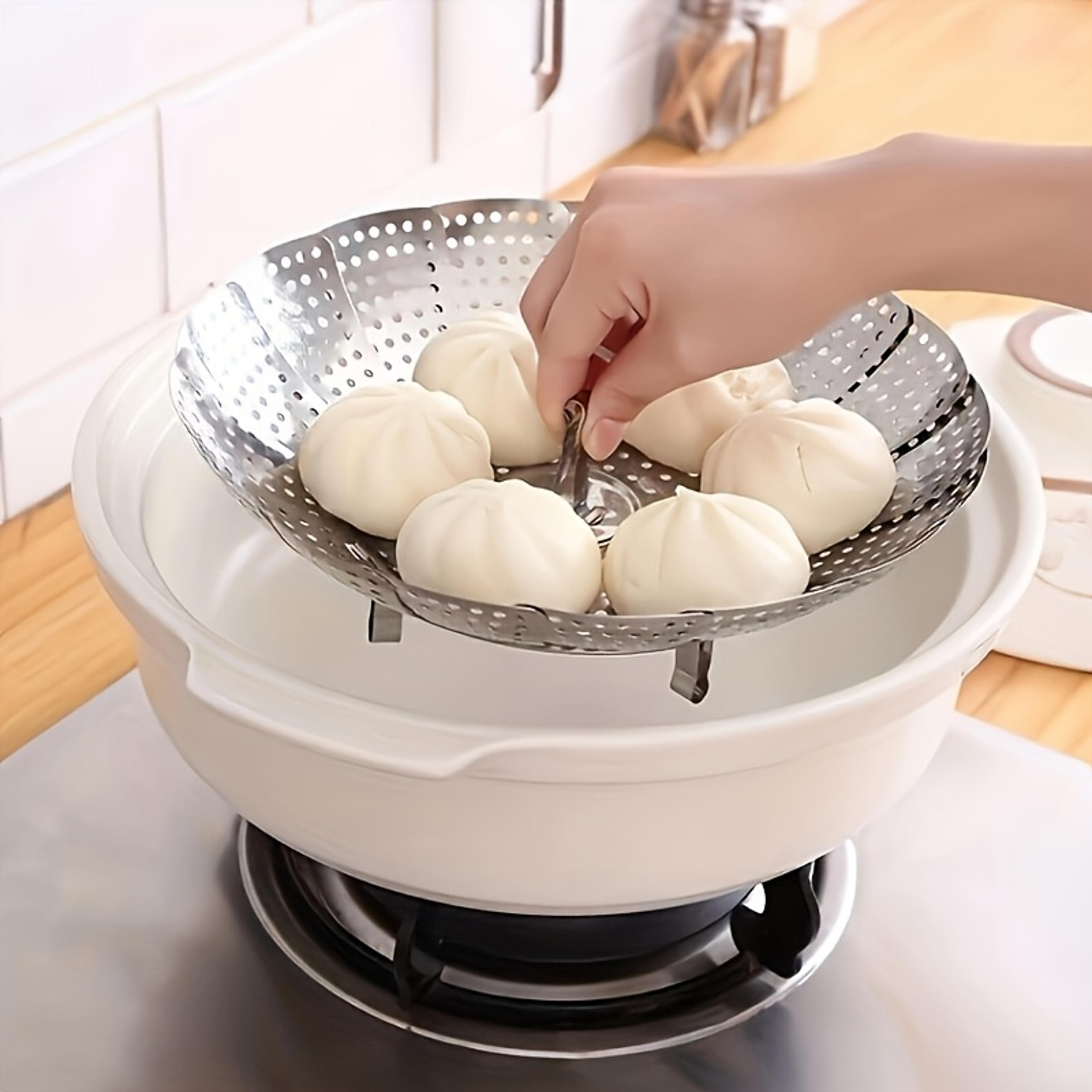 multi-purpose foldable stainless steel steamer collapsible cooking rack for kitchen and restaurant