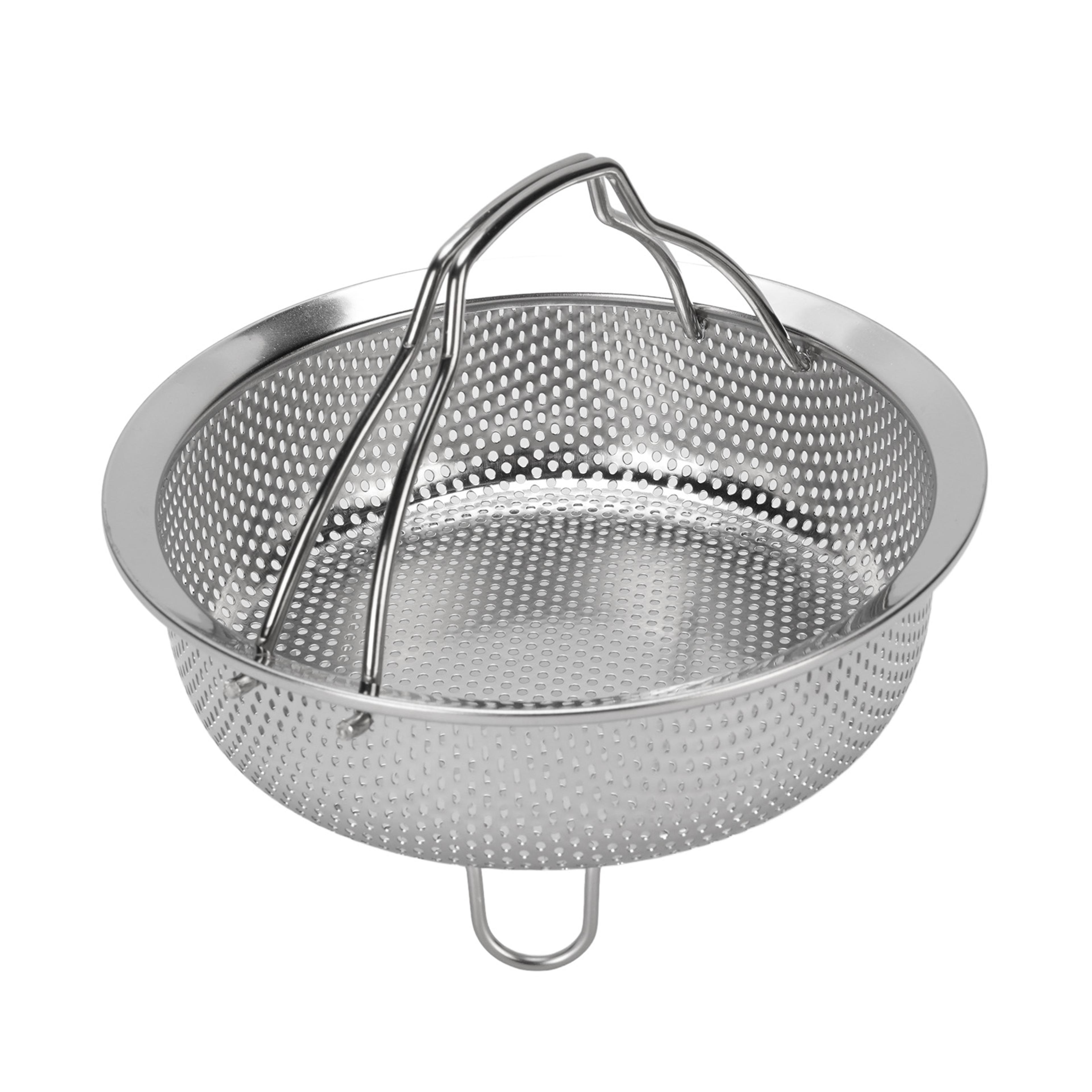 stainless steel steam basket with foldable handle perfect for rice cookers, ovens, and fryers