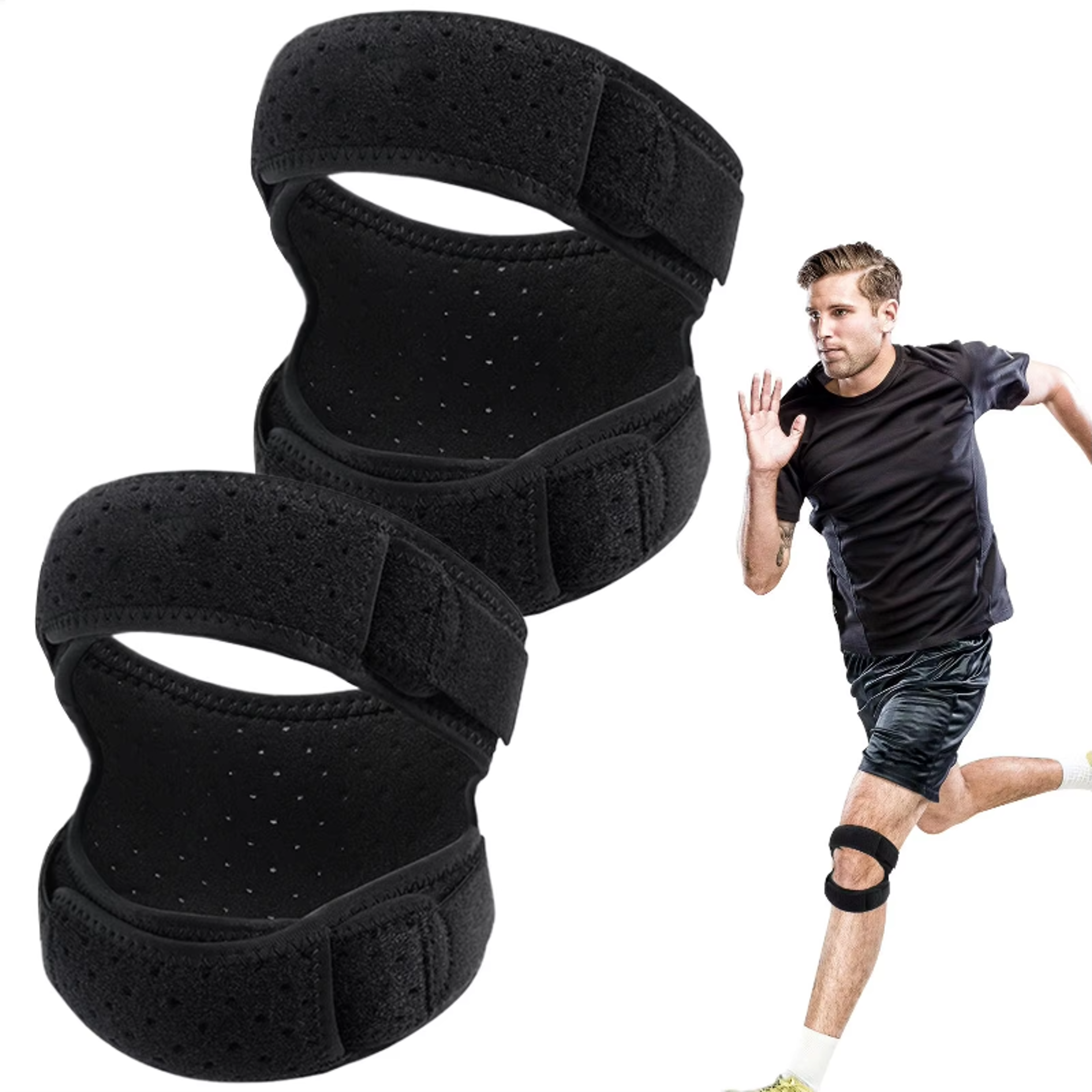 adjustable open patella knee support strap knee tendon protector for running, cycling, gym & sports