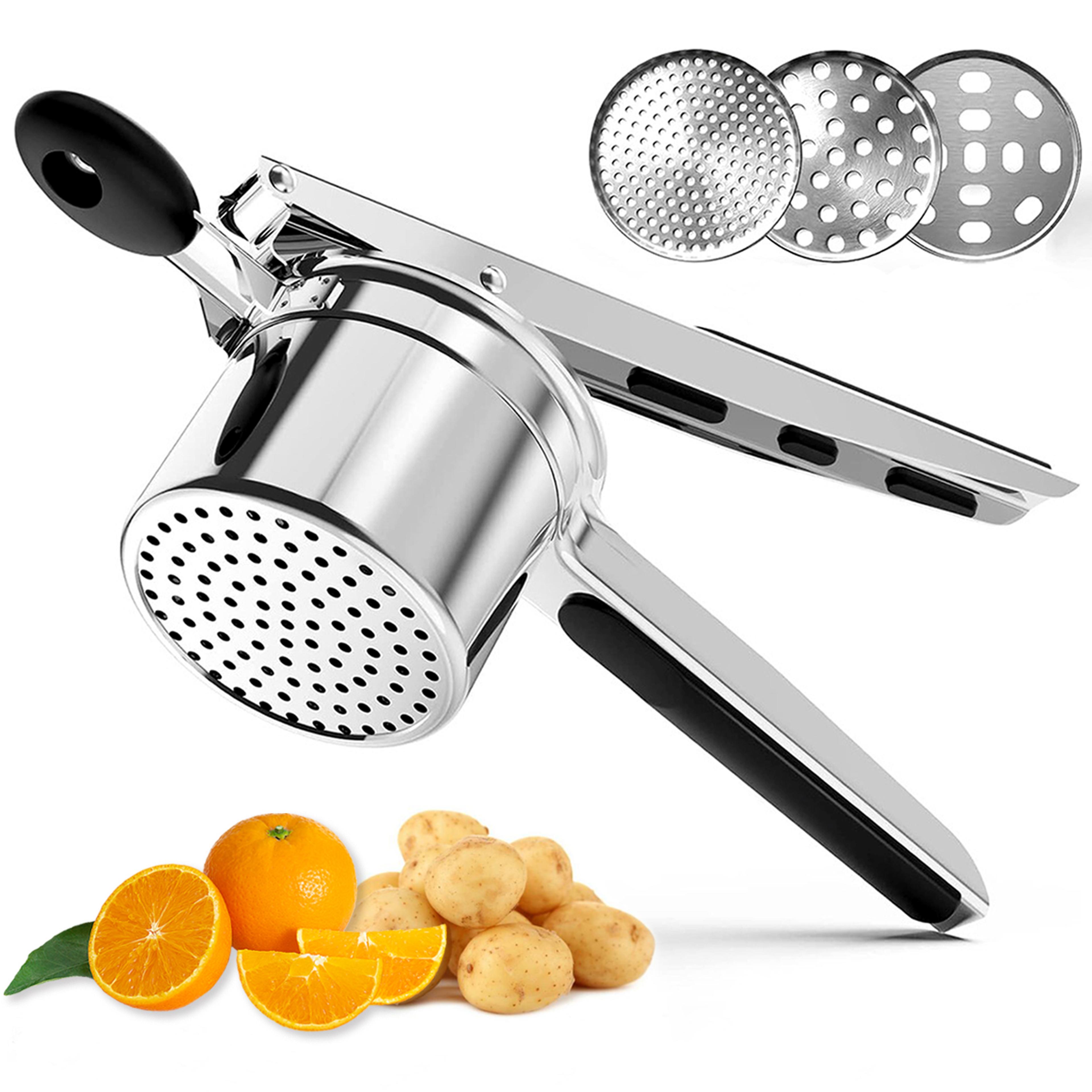 stainless steel potato ricer with silicone handle durable potato masher for smooth, creamy mashed potatoes