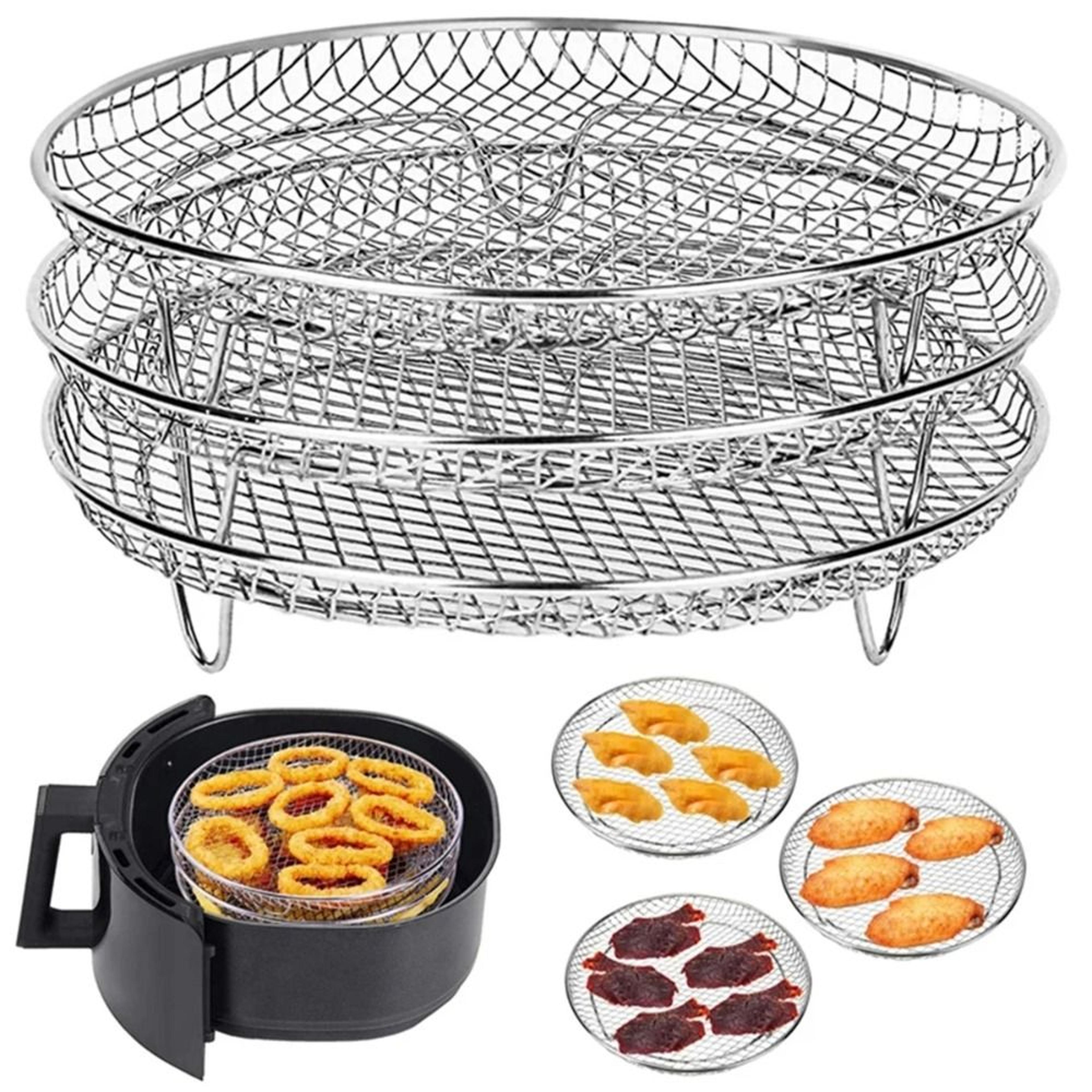 durable stackable air fryer rack non-stick stainless steel tray ideal for airfryer cooking and grilling