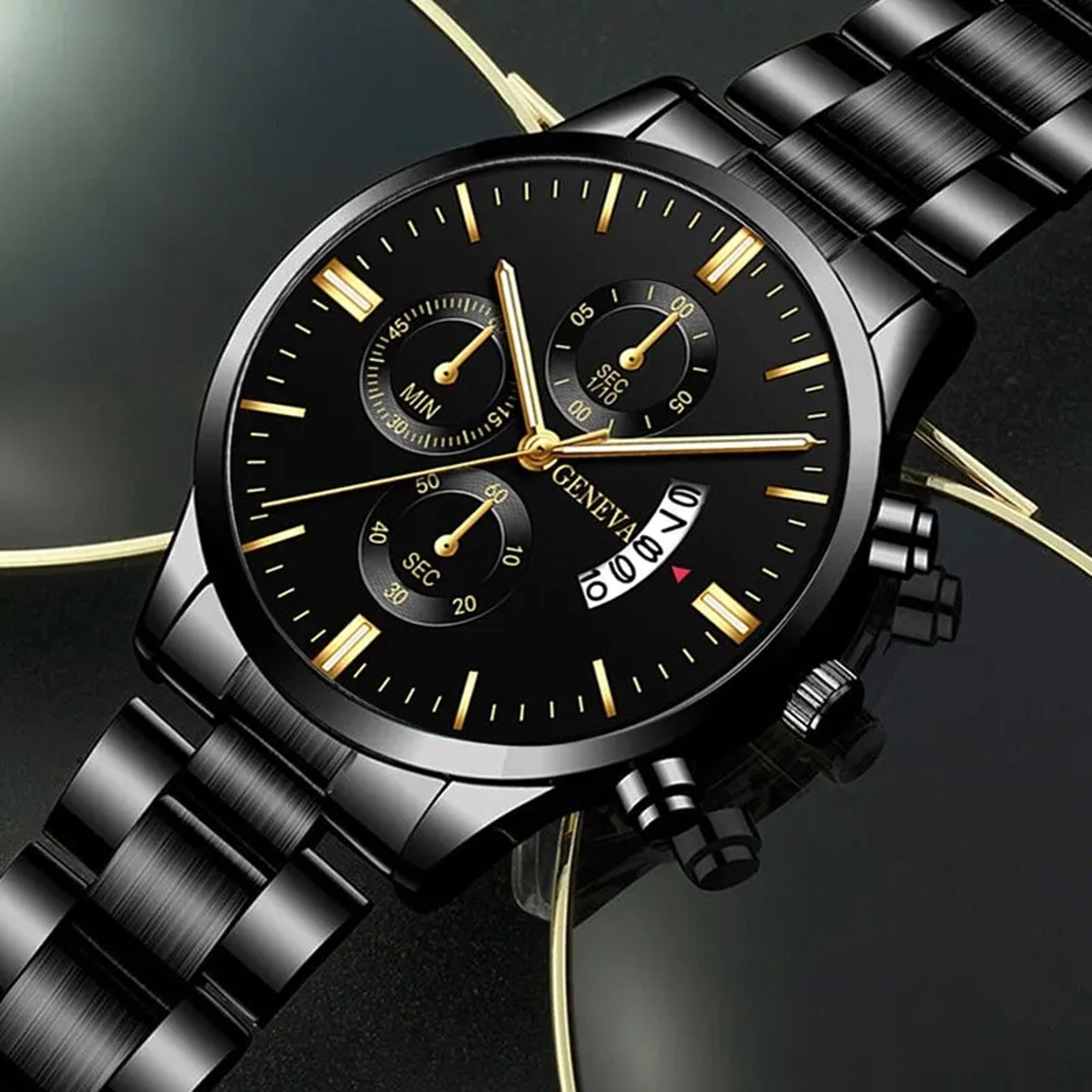 luxury quartz business sports watch for men with calendar stylish wristwatch for professional and casual wear