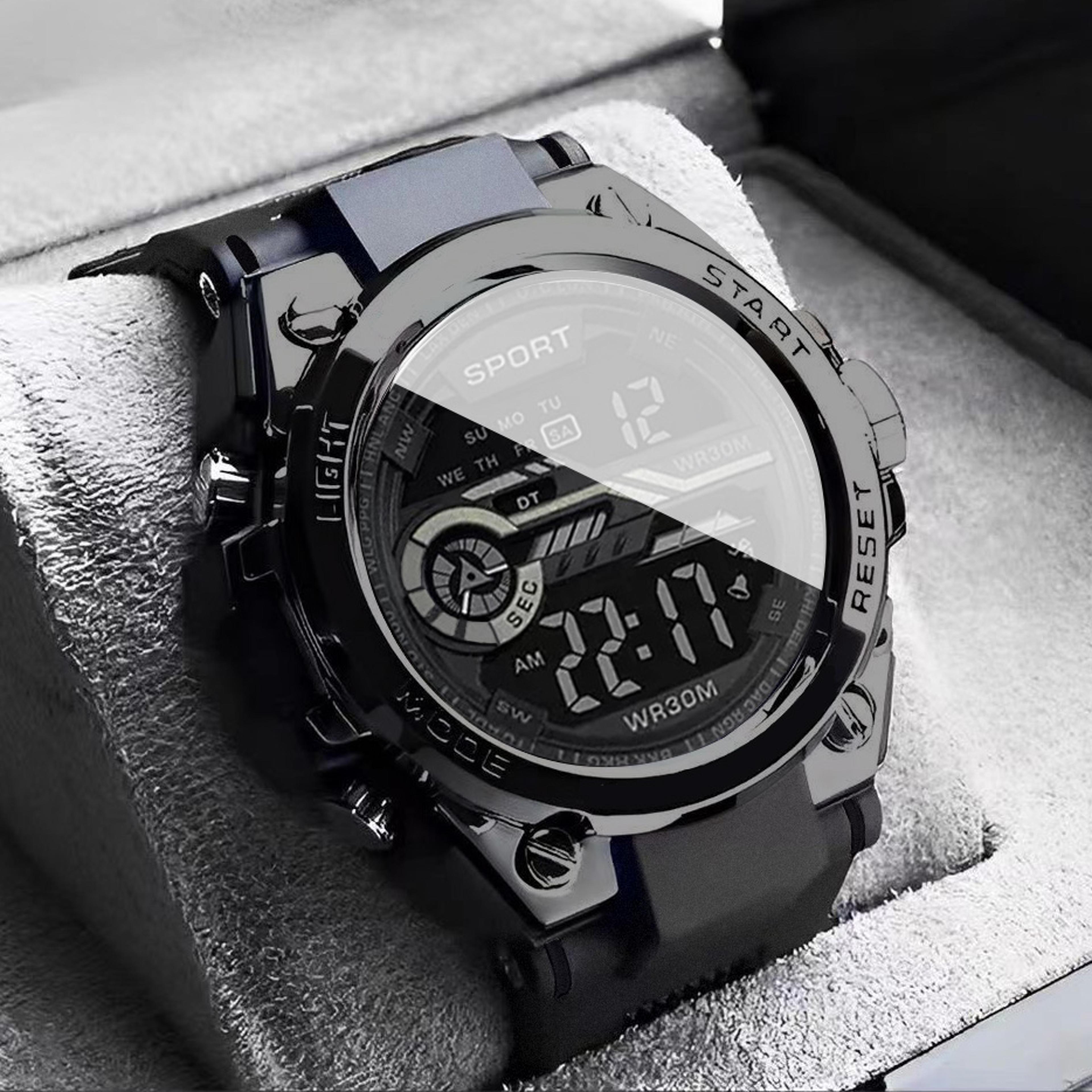 multifunction waterproof mens sports watch with led display and alarm