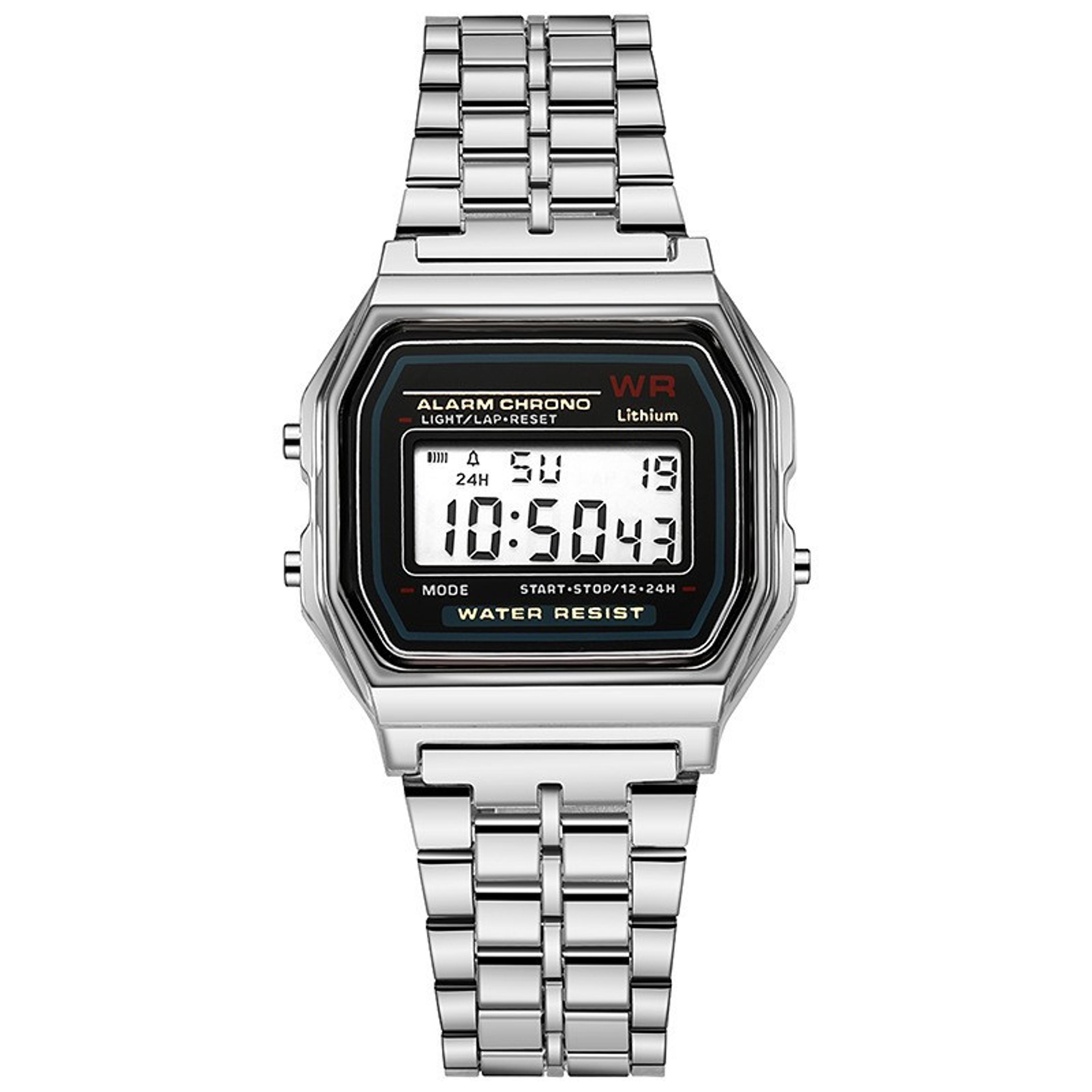 luxury rose gold womens digital watch retro style electronic display clock for men & women