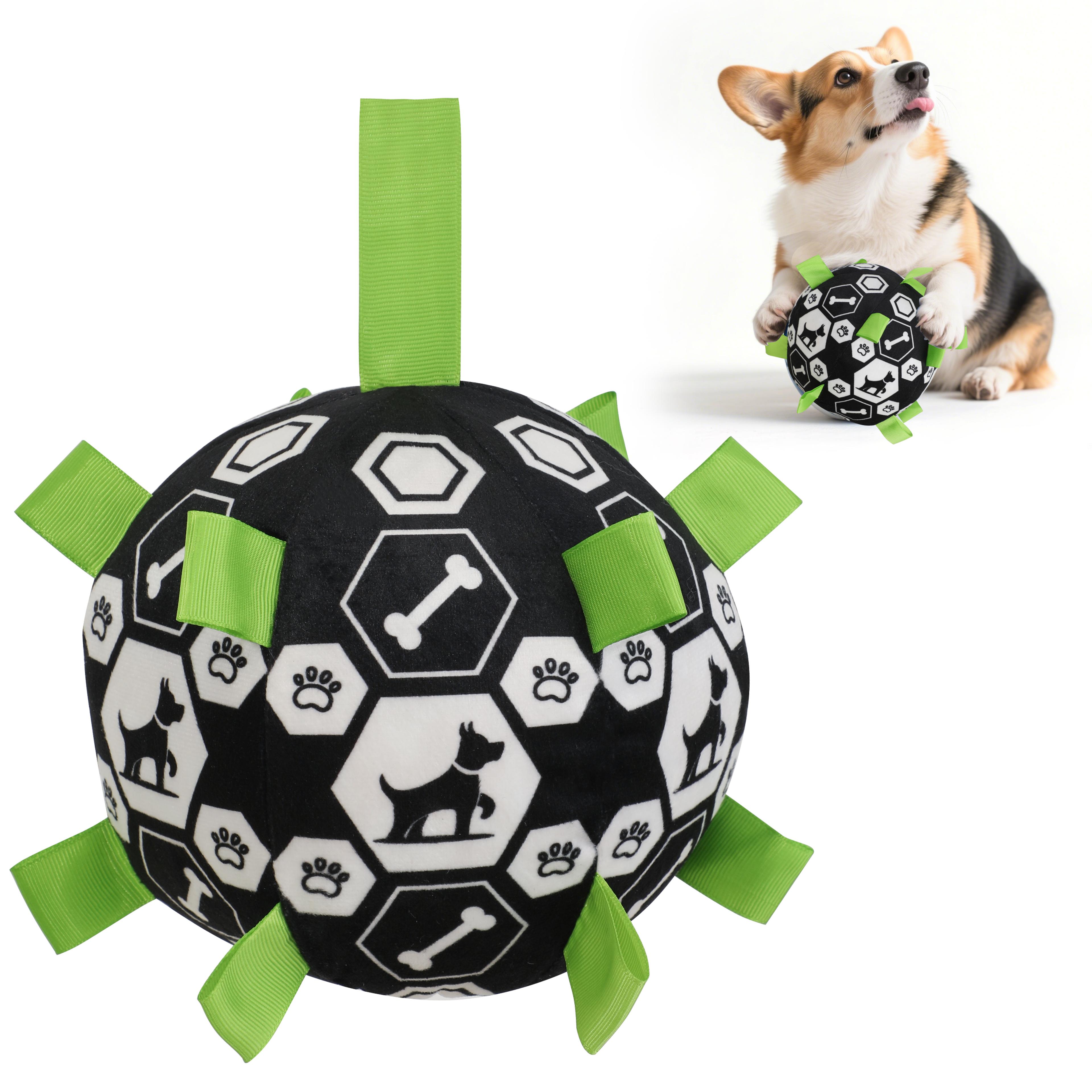 interactive pet training ball with bell sound outdoor dog play football toy