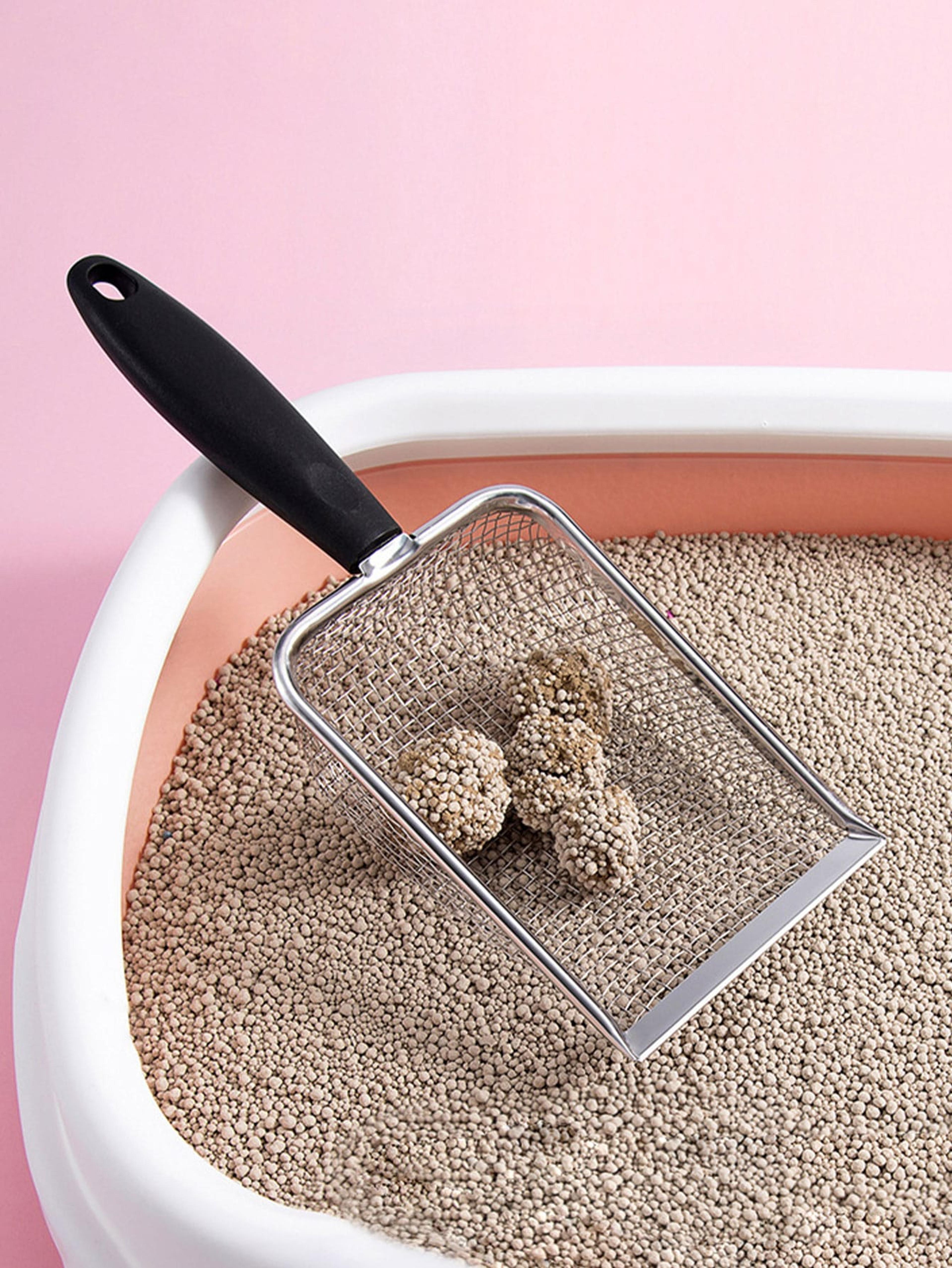 heavy-duty stainless steel cat litter sifter easy clean, perfect for cats & birds