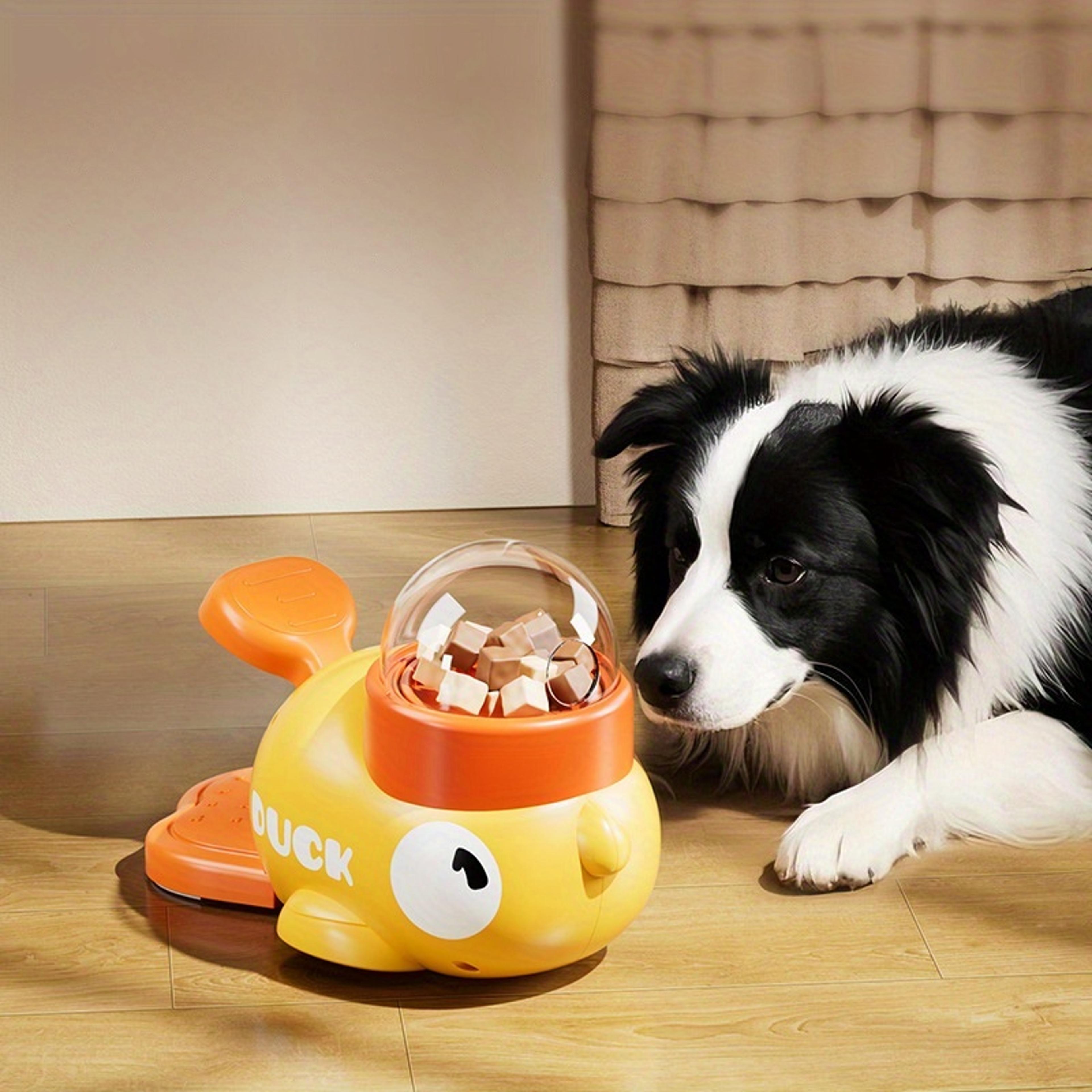 little yellow duck freeze-dried snack launcher dog slow feeder toy interactive pet feeding toy