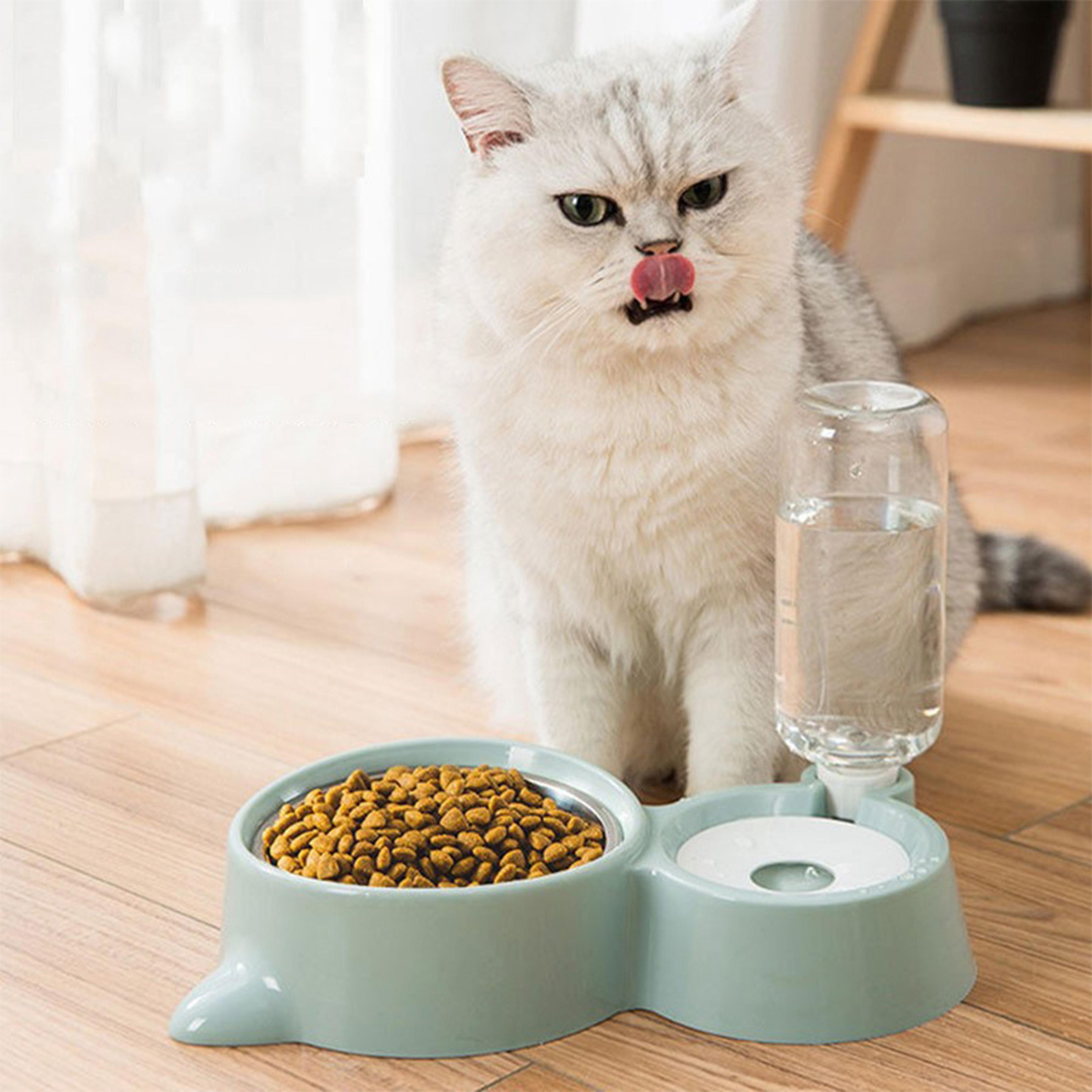 anti-spill automatic feeding & drinking bowl set for dogs and cats