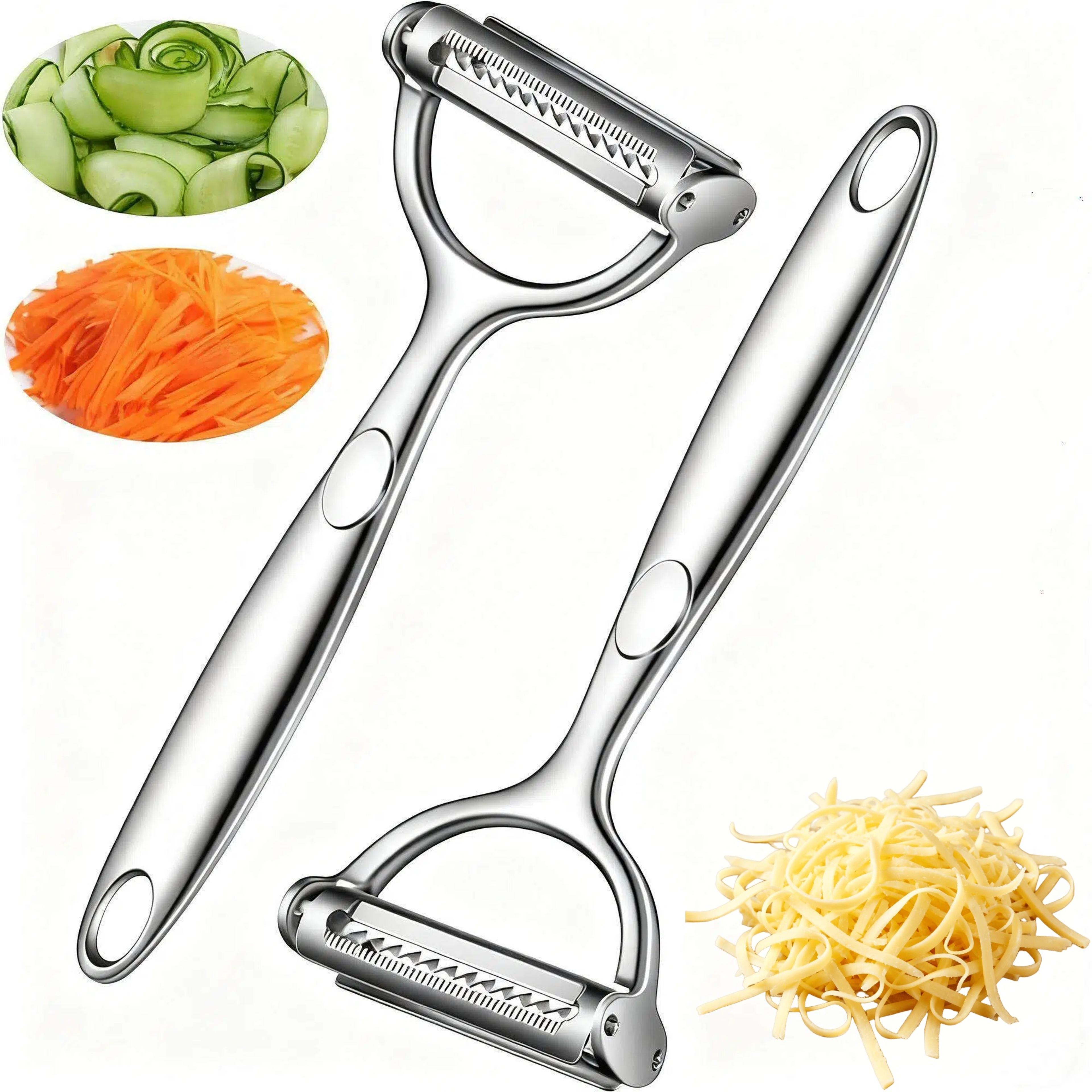 stainless steel vegetable peeler with non-slip handle heavy duty kitchen utensil for effortless peeling