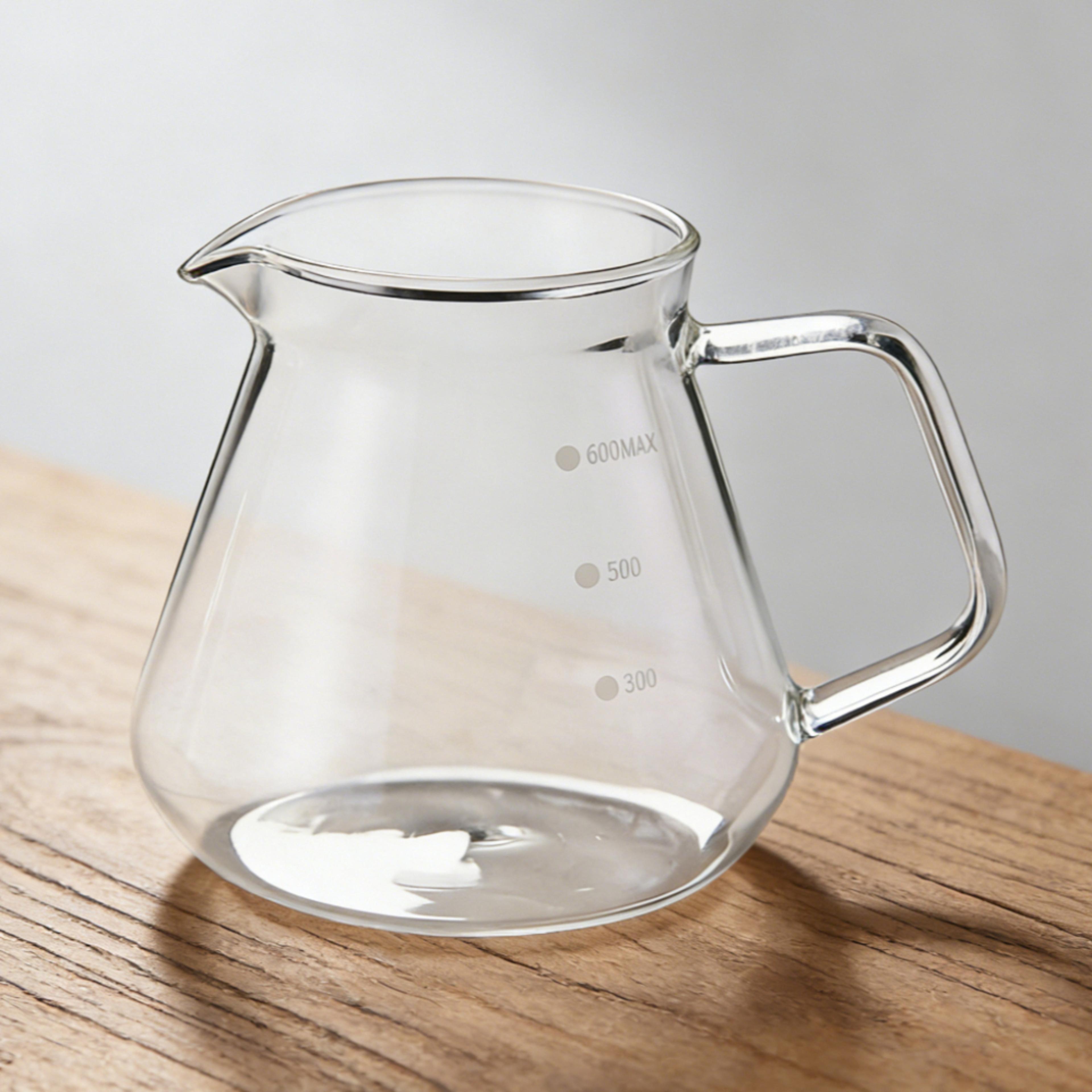 premium glass coffee pot for pour-over brewing, high temperature resistant teapot for home or office use