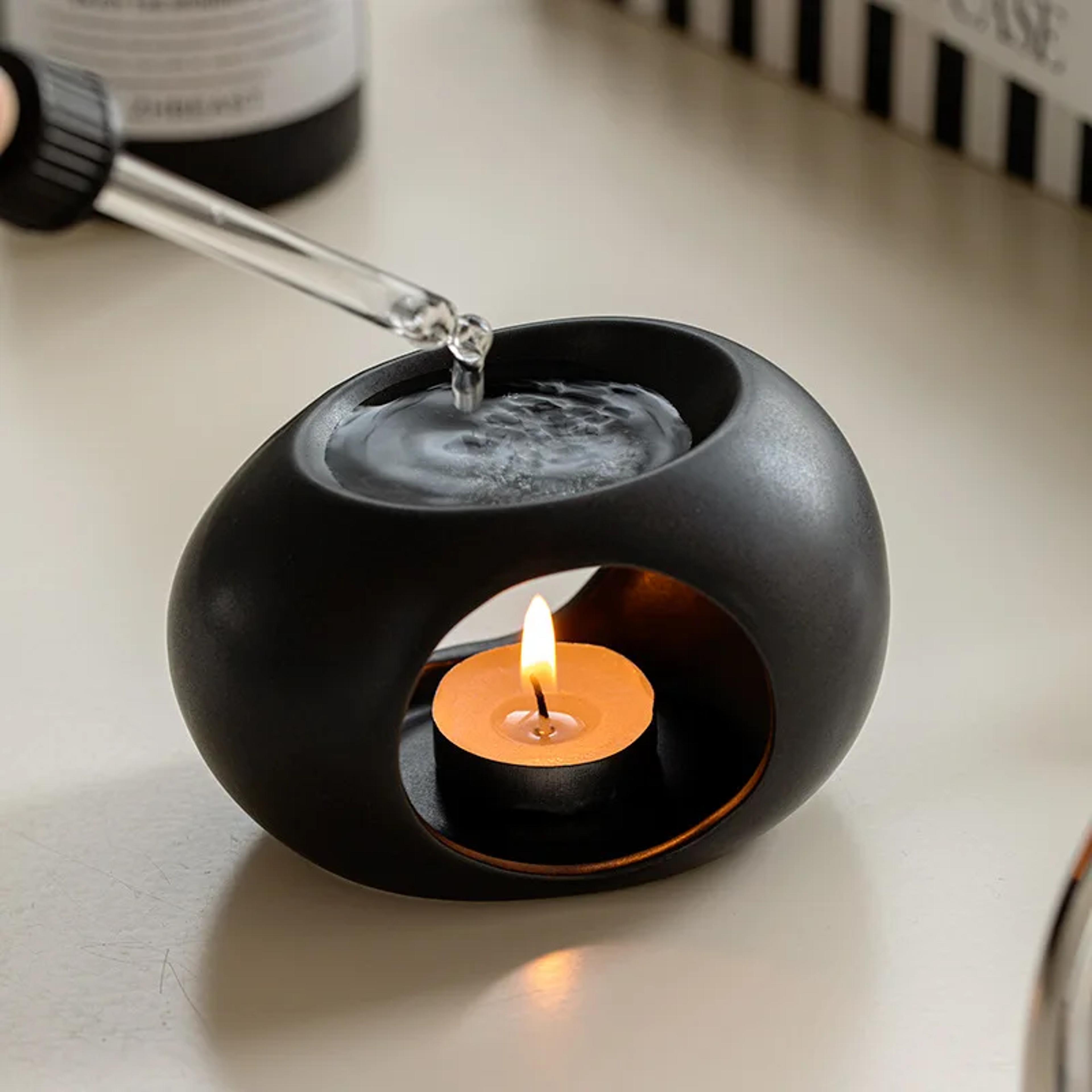 ceramic essential oil burner & reed diffuser aromatherapy heating holder for spa & home