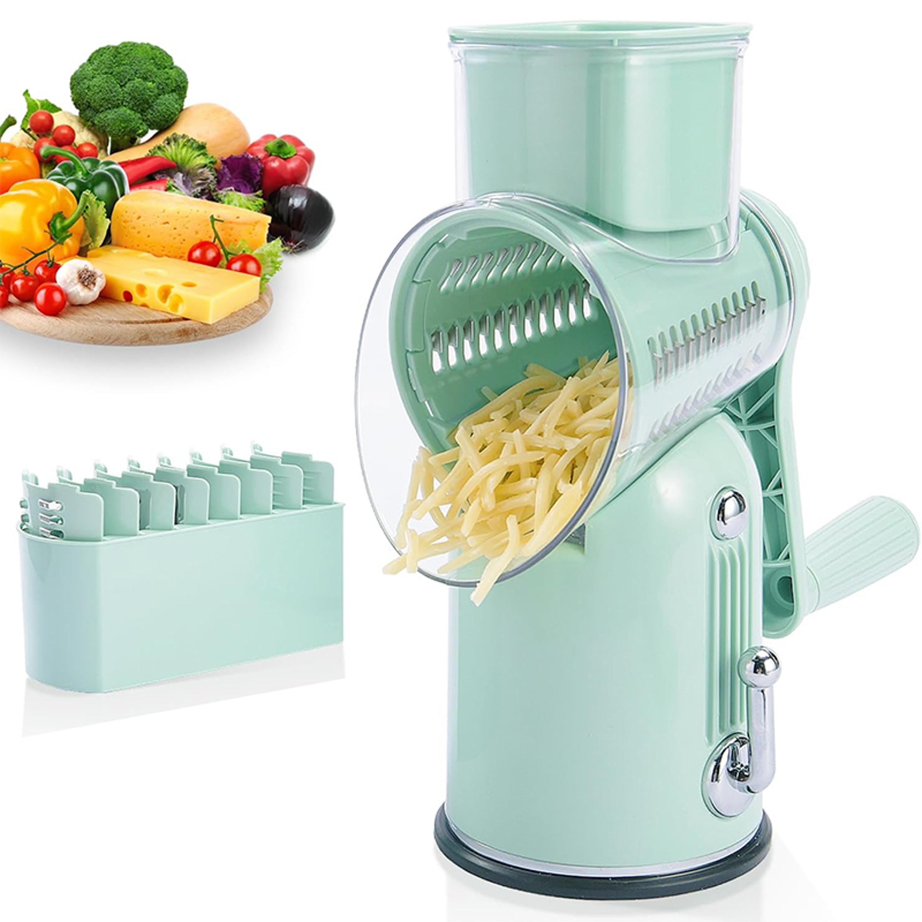 manual rotary cheese grater and vegetable slicer with handle multifunctional shredder for carrots, cucumbers.