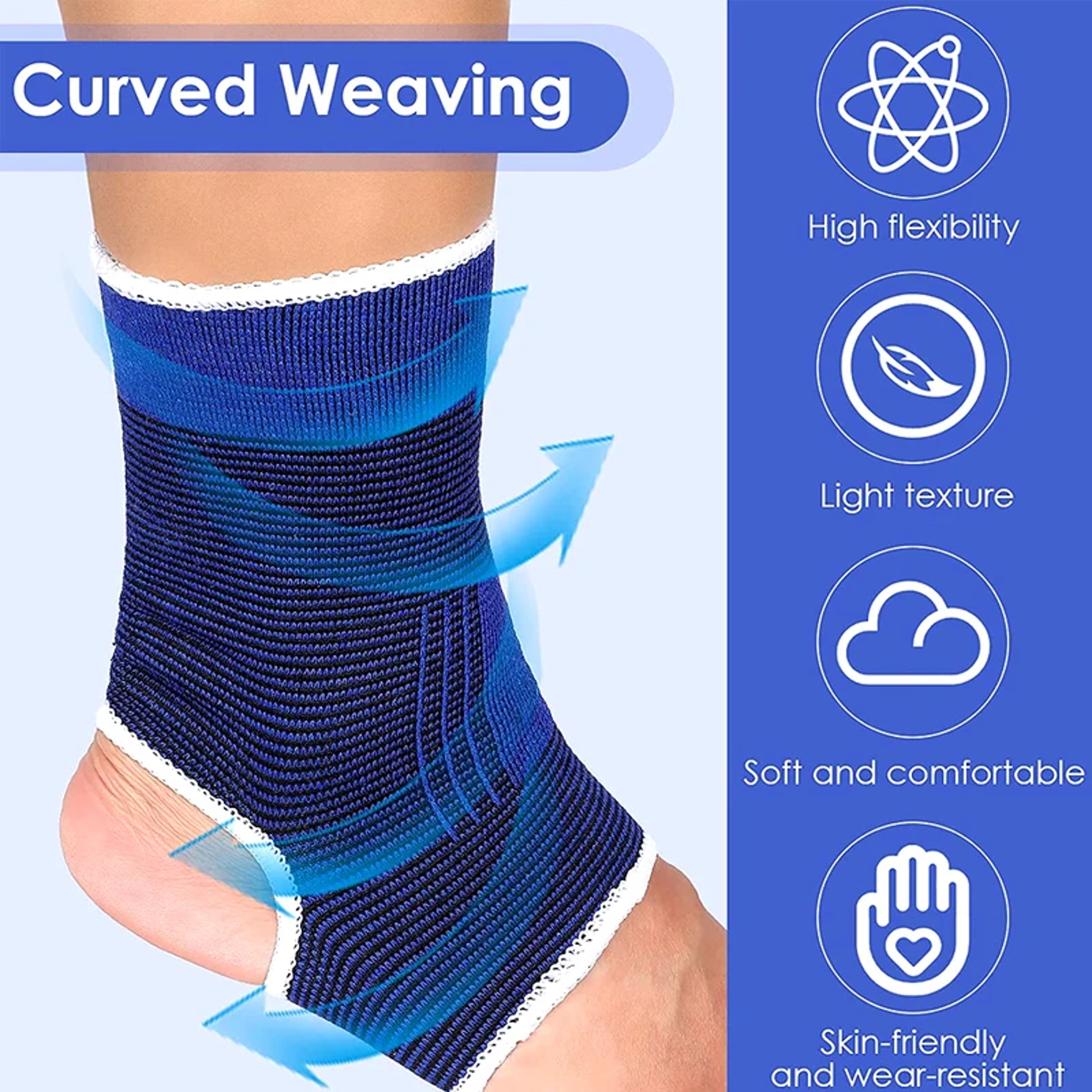 elastic breathable ankle support sleeves for sports & injury protection