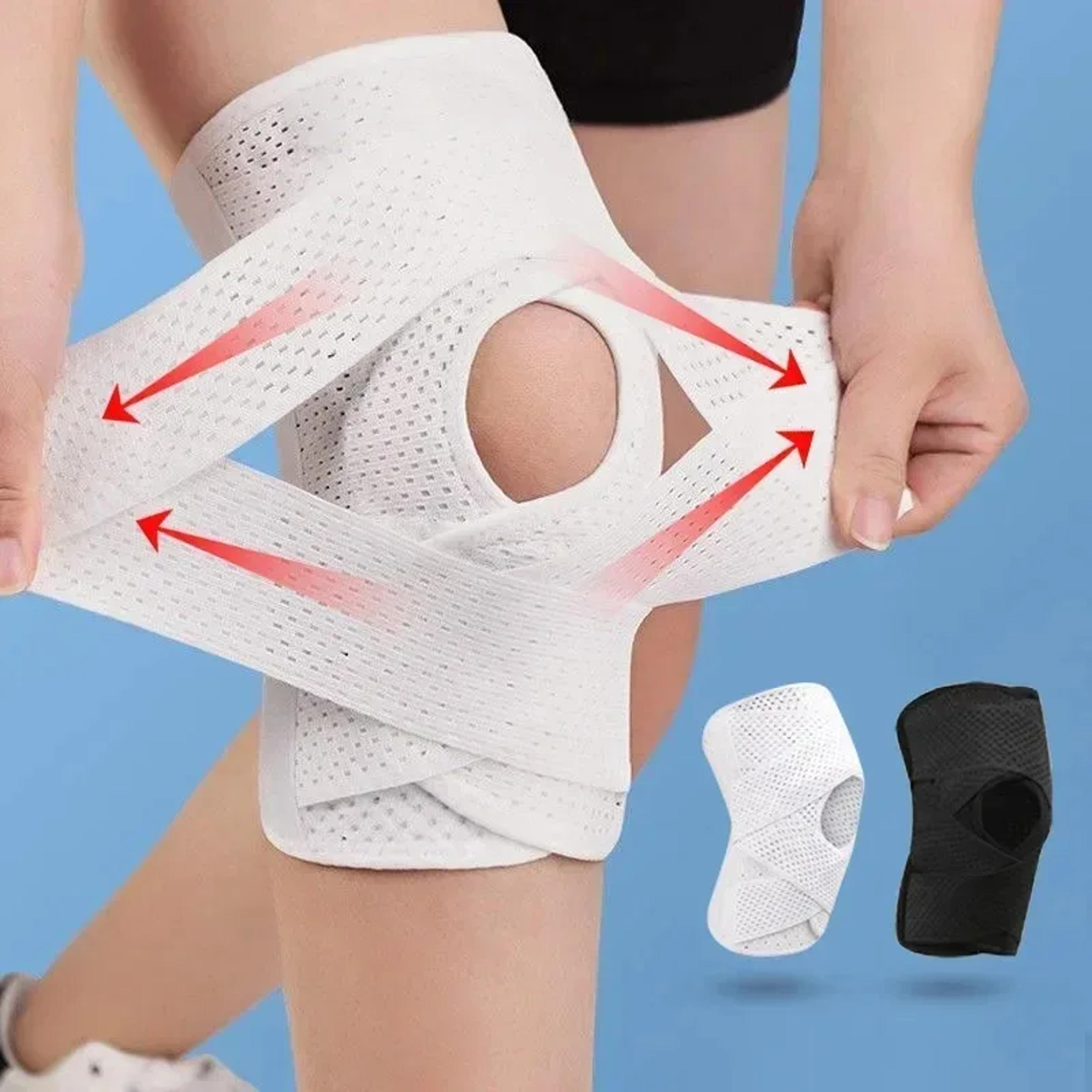 compression knee support brace with side stabilizers for acl, meniscus & arthritis relief