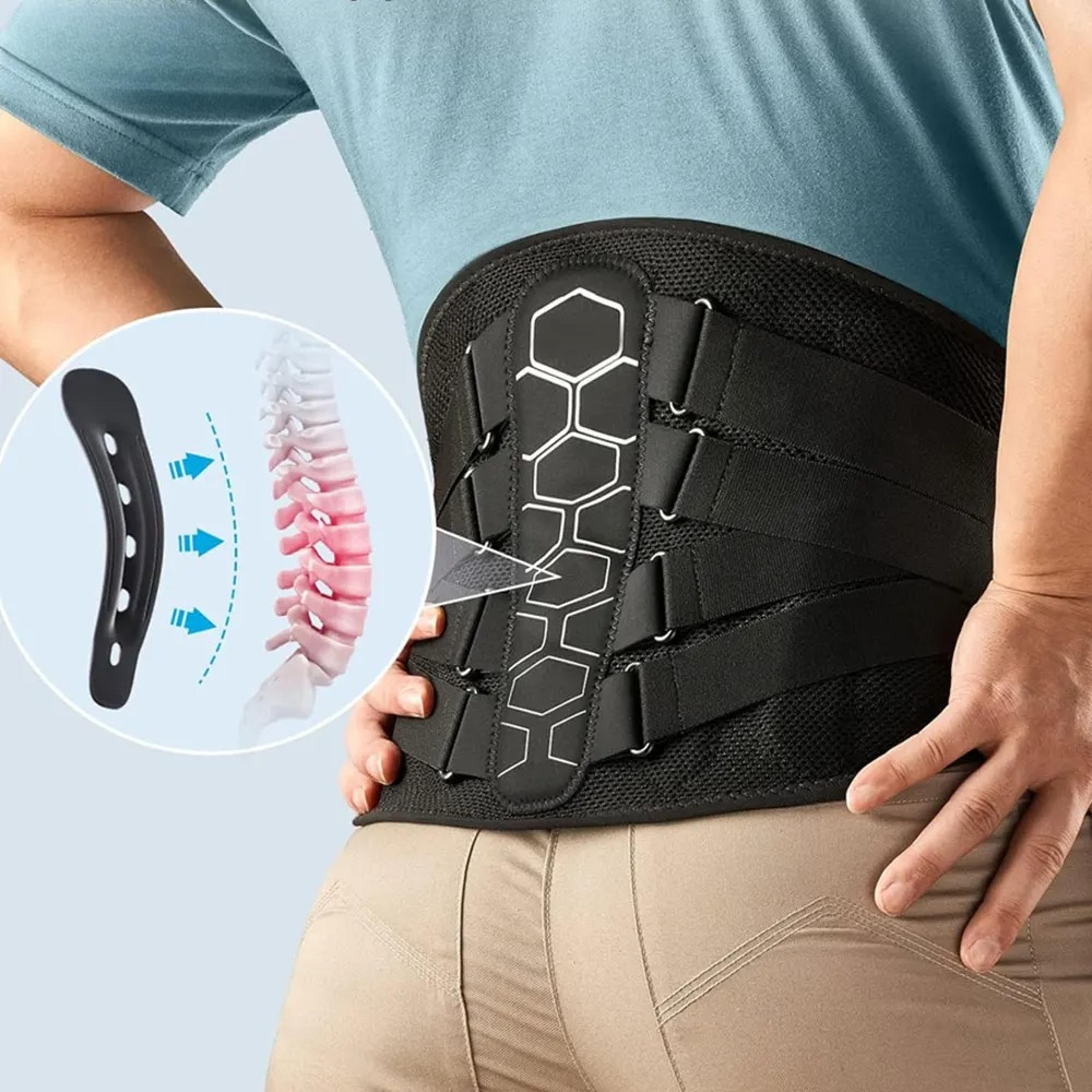 ergonomic back brace for lower back pain & lumbar support for sciatica and herniated disc relief