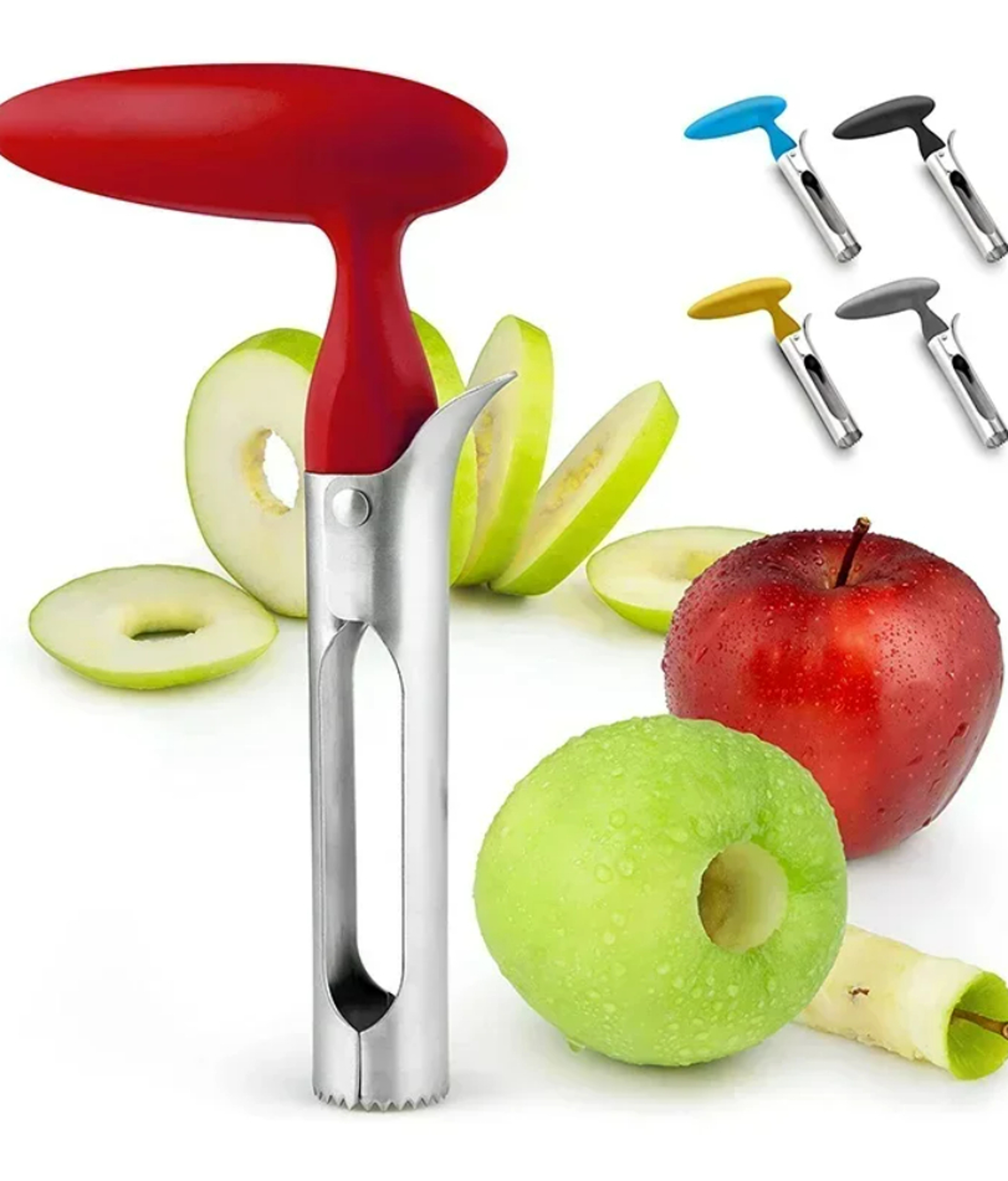 premium stainless steel apple & pear corer fruit seed remover & slicer tool