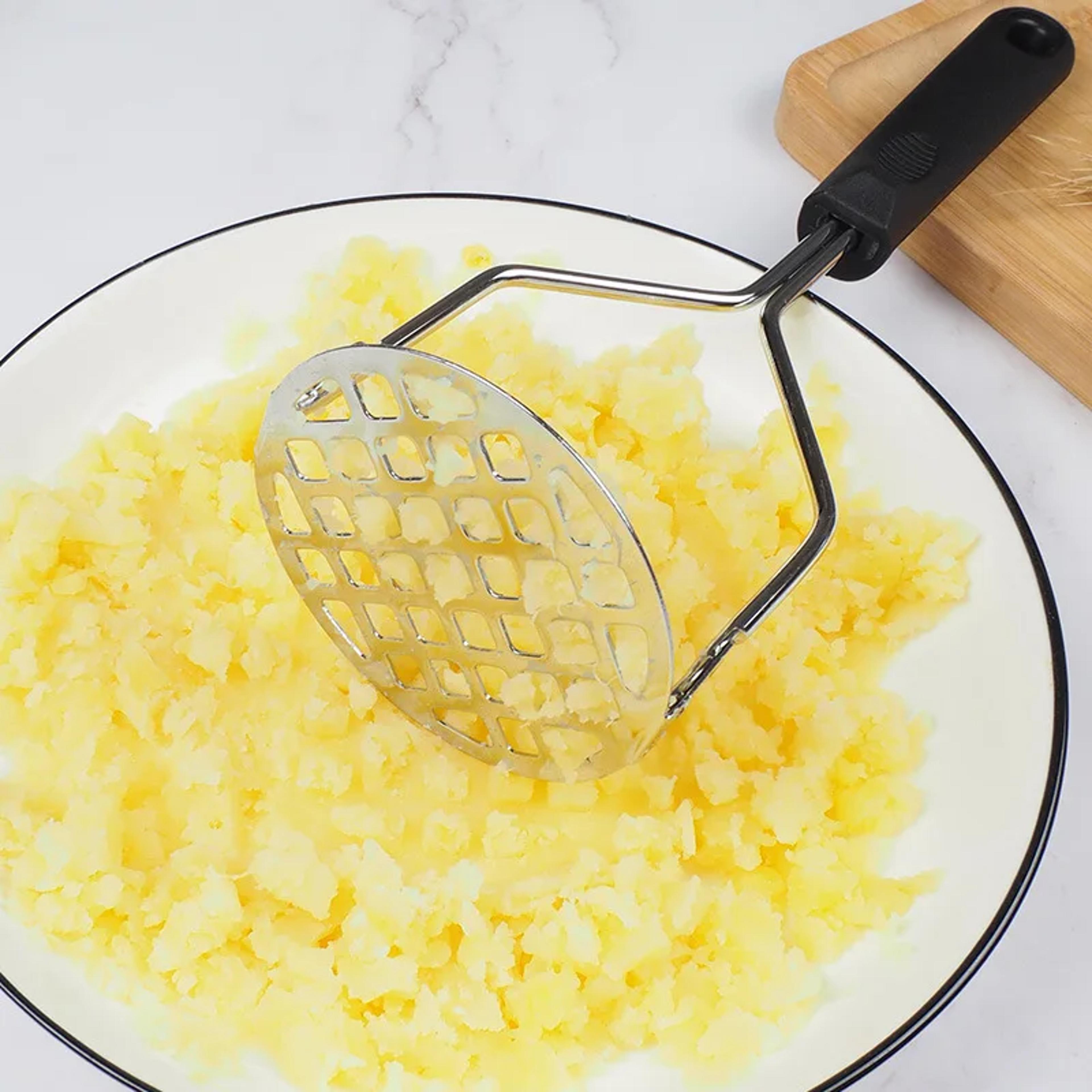 stainless steel potato masher & ricer manual fruit & vegetable crusher, kitchen gadget for perfect mash