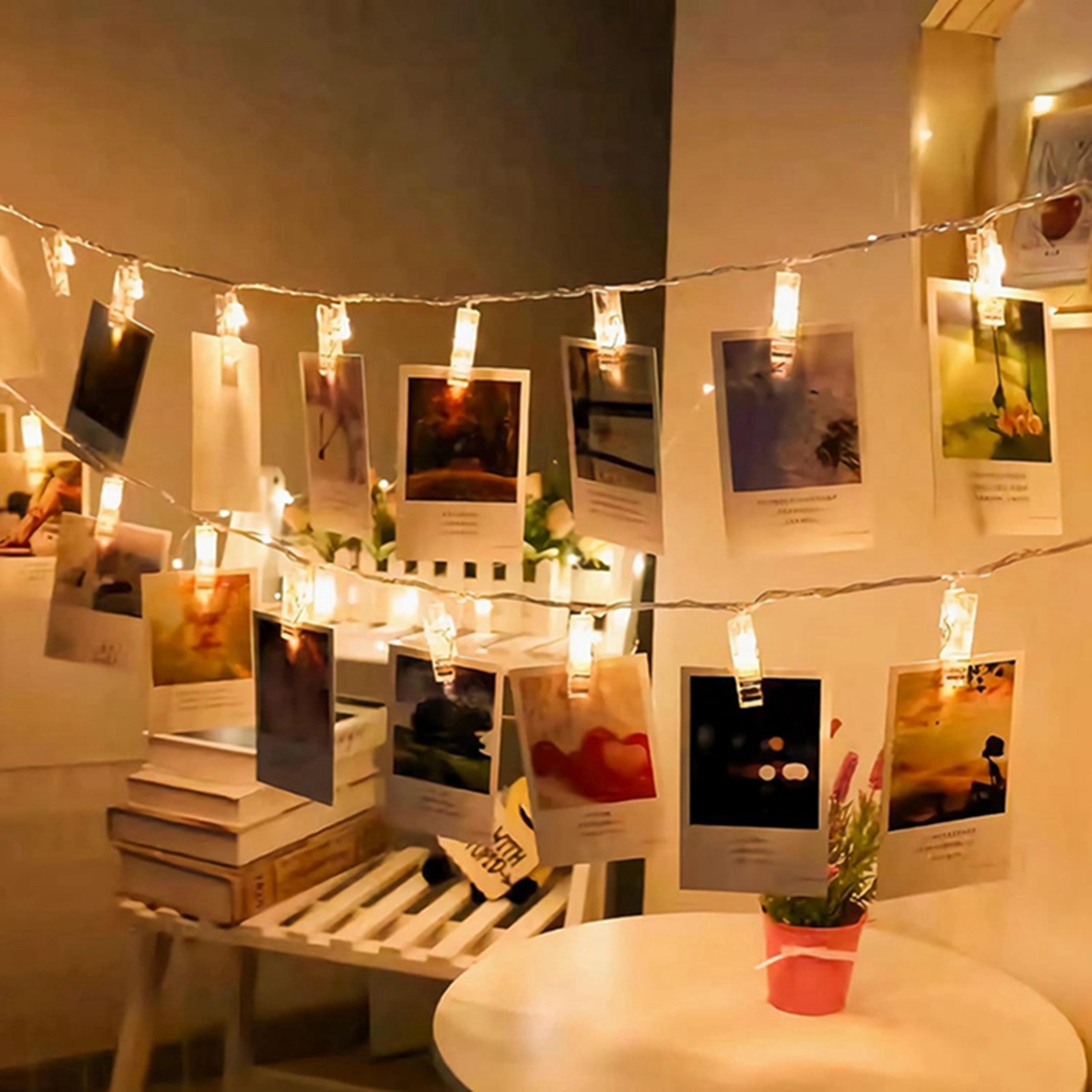 photo clip string lights, led fairy lights for hanging pictures & cards graduation, wedding, party decor