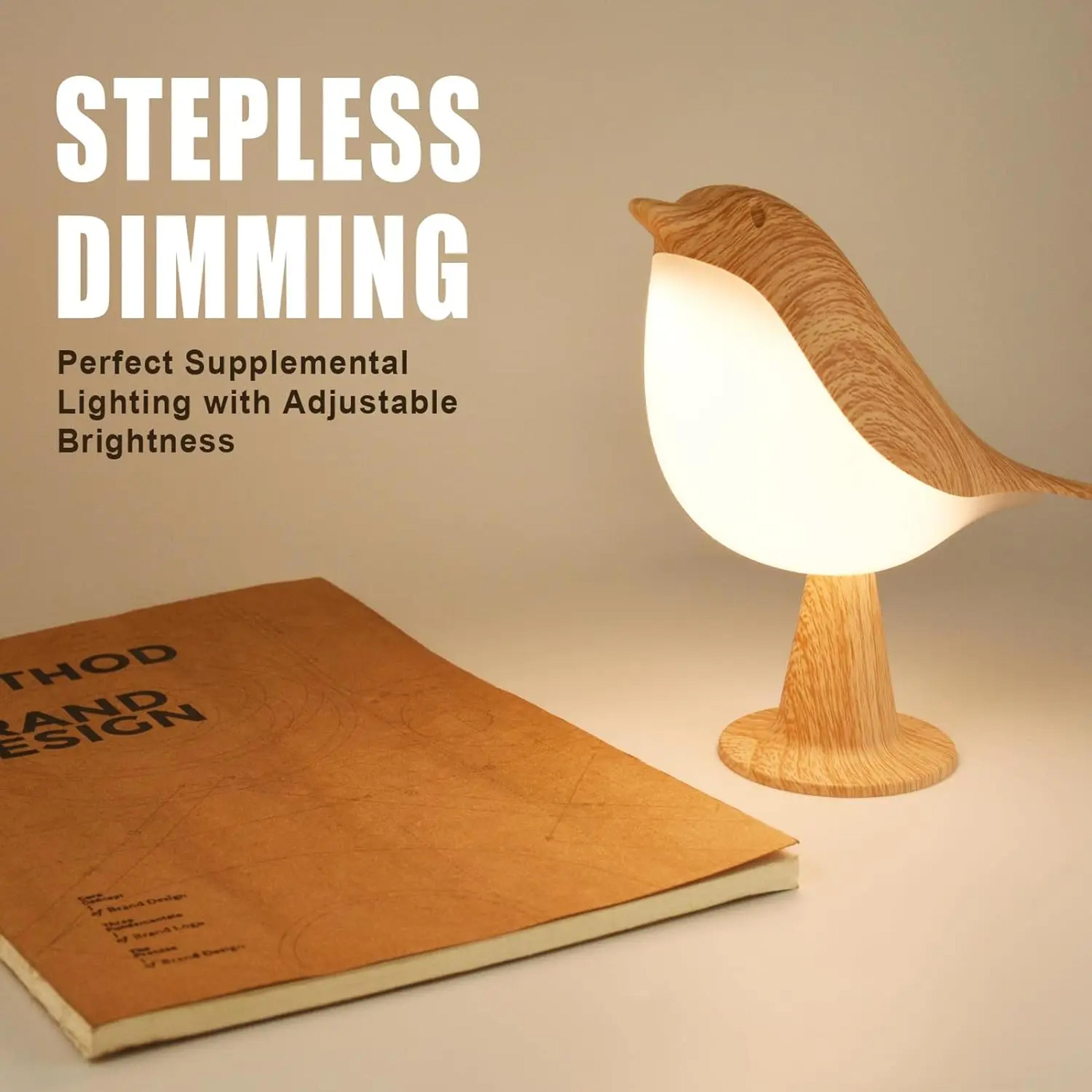 bird desk lamp with touch sensor & color temperature control cordless kids night light for bedside