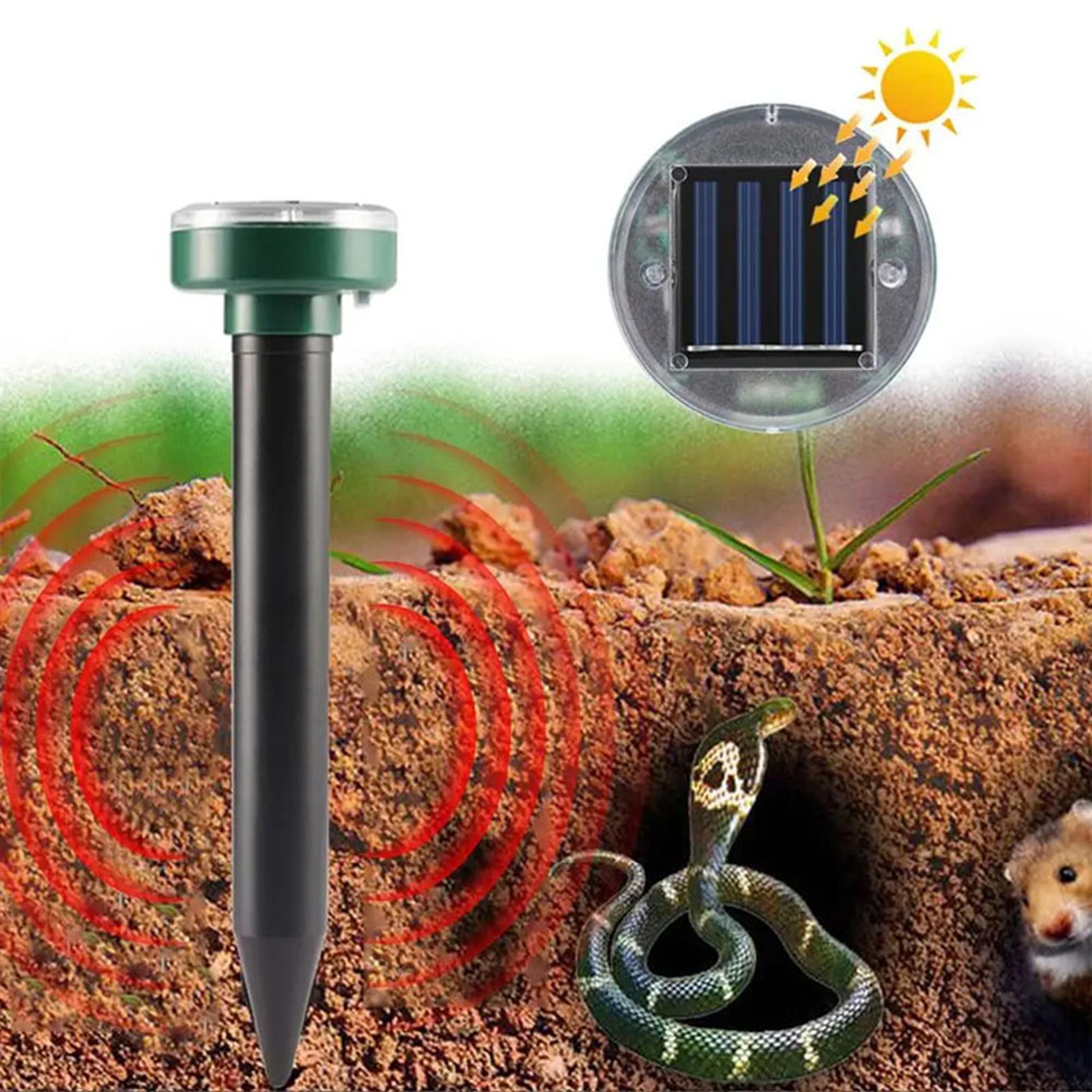 solar ultrasonic mole repellent & snake repeller high-power sun charging zapper for mice & insects