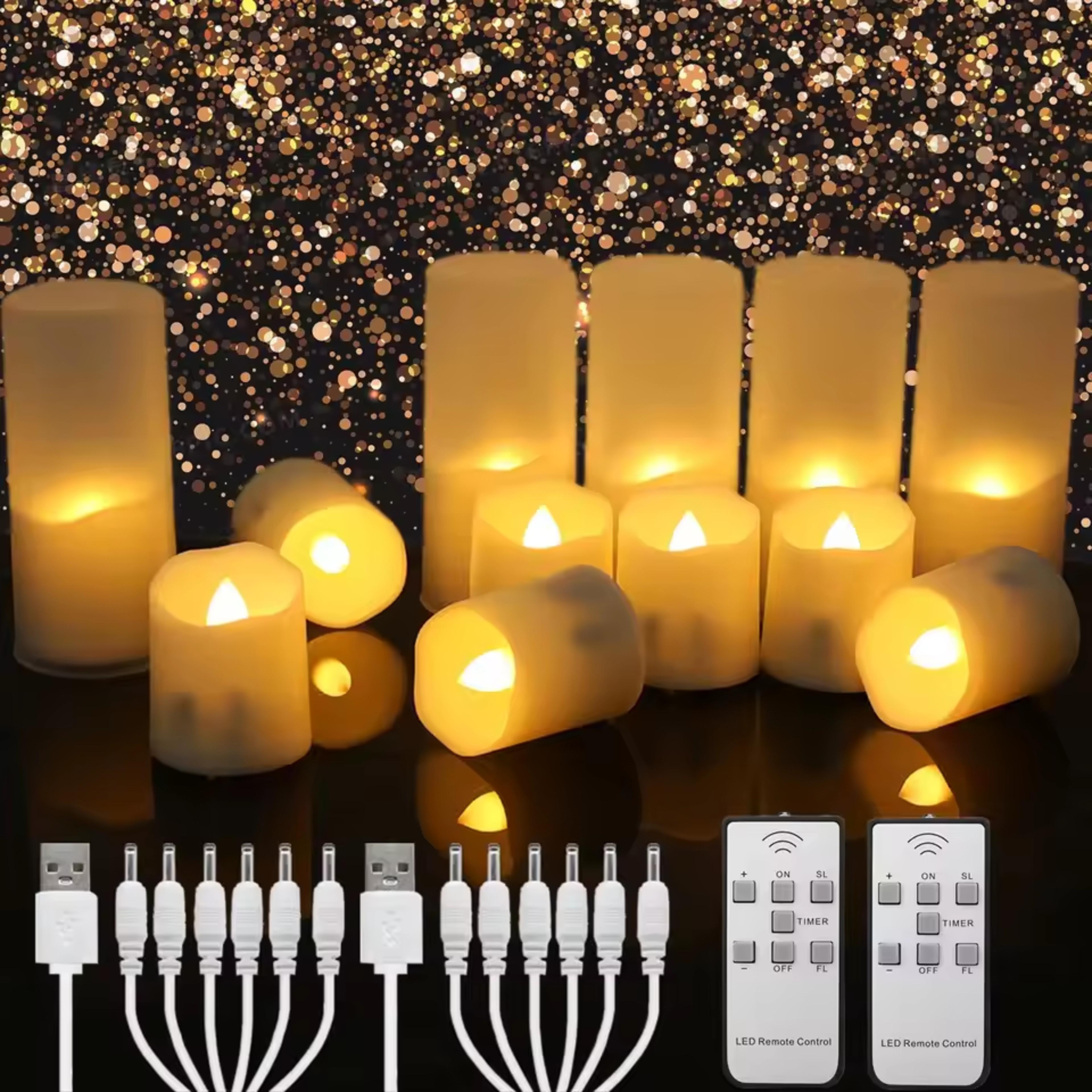 rechargeable led flameless candles with timer & remote for home decor