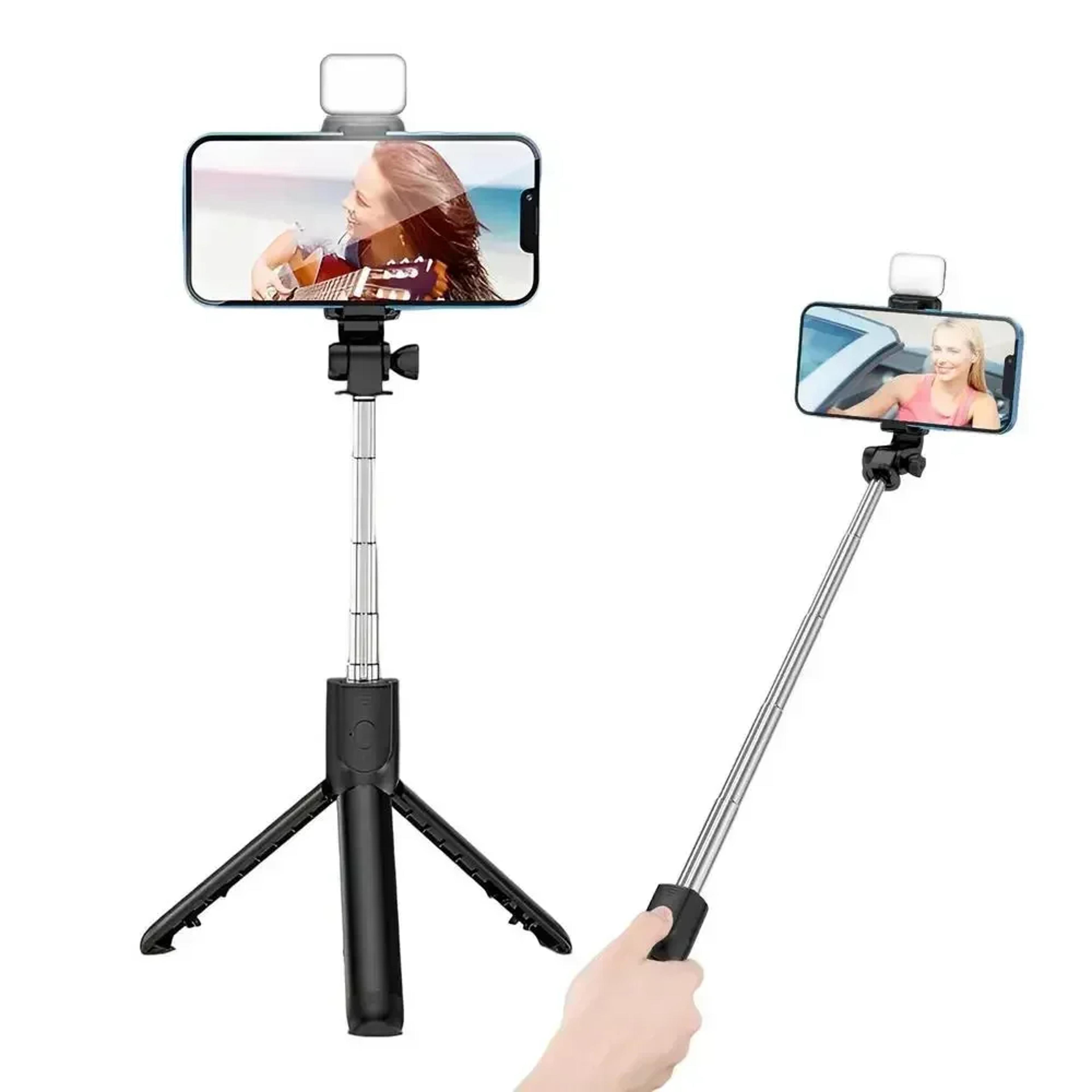 rotating selfie stick tripod multi-mode camera stand & retractable phone mount