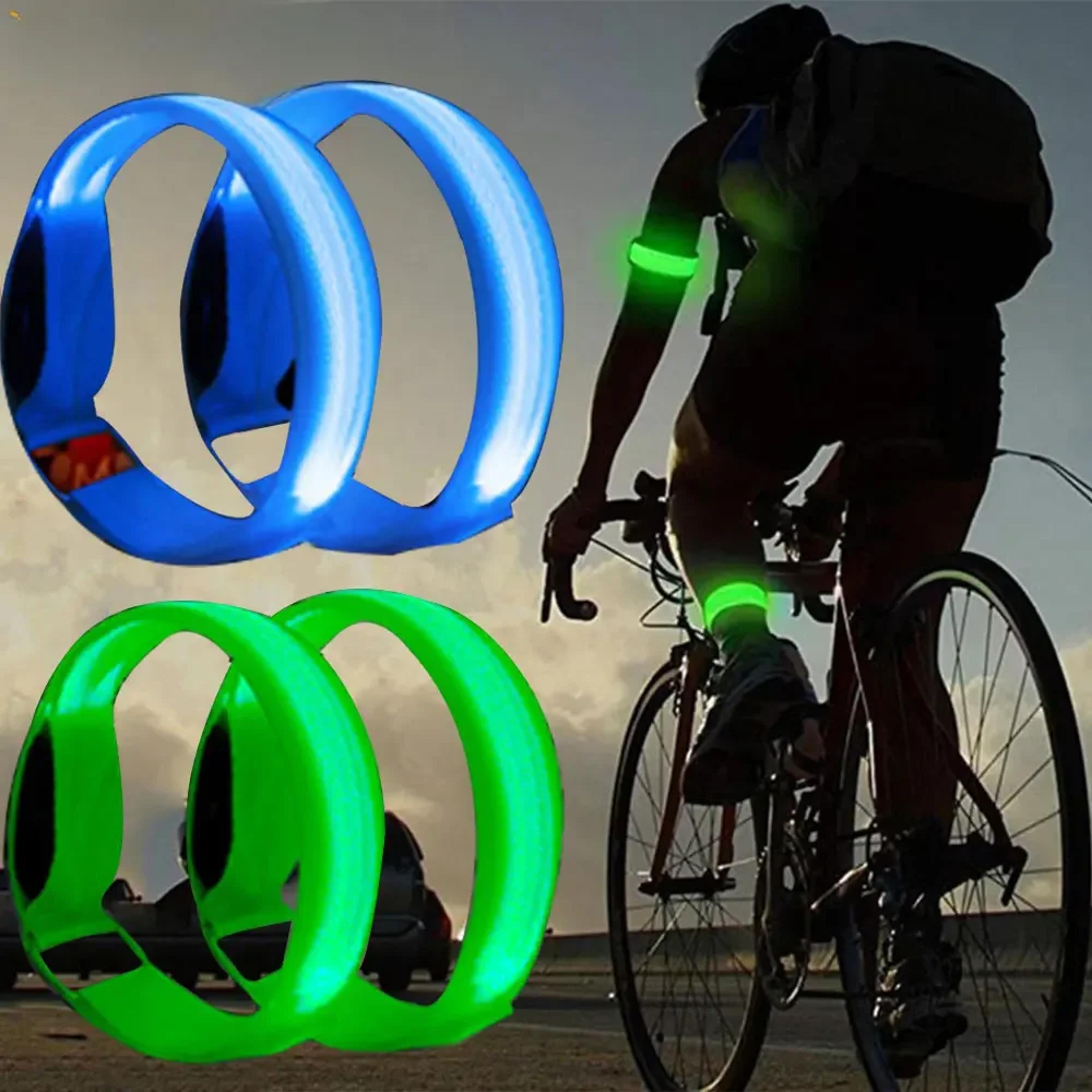usb rechargeable led light armband with reflective wristband for running & cycling safety