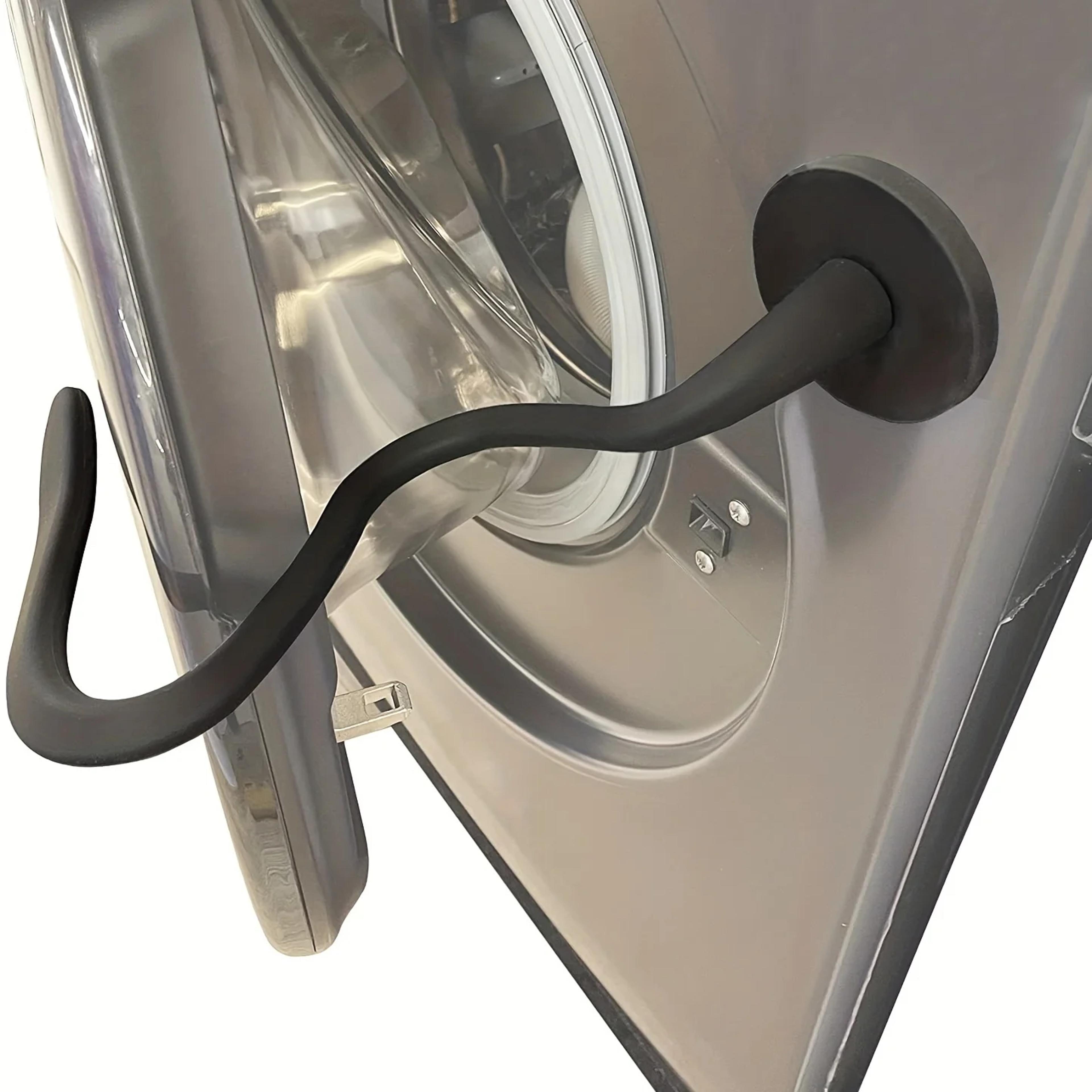 magnetic washer door prop-stabilizer for front load machines easy install, flexible design for most washers.