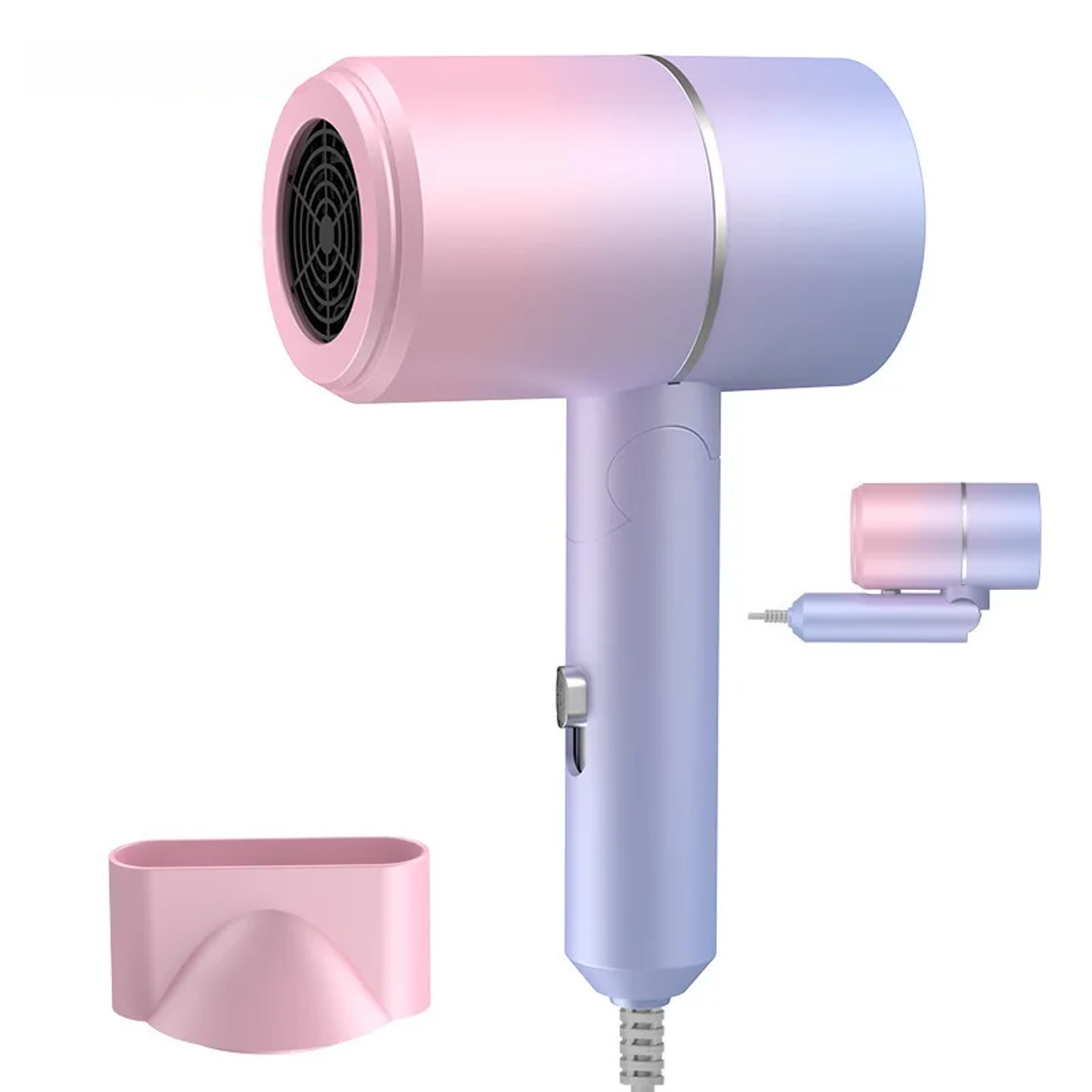 portable mini folding hair dryer with hair care & carrying bag for home & travel