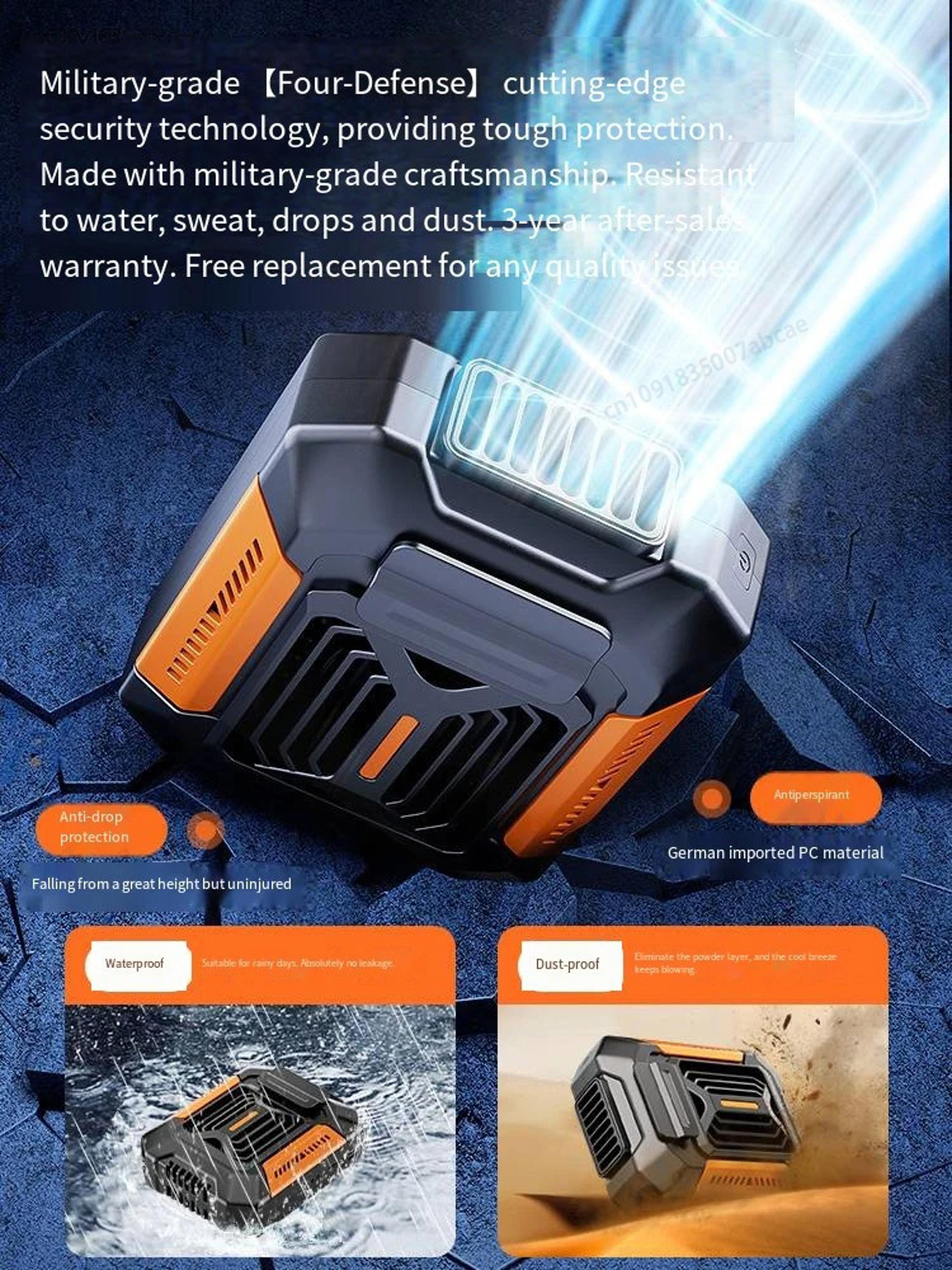 portable belt clip fan with power bank & flashlight wearable neck fan for outdoor adventures
