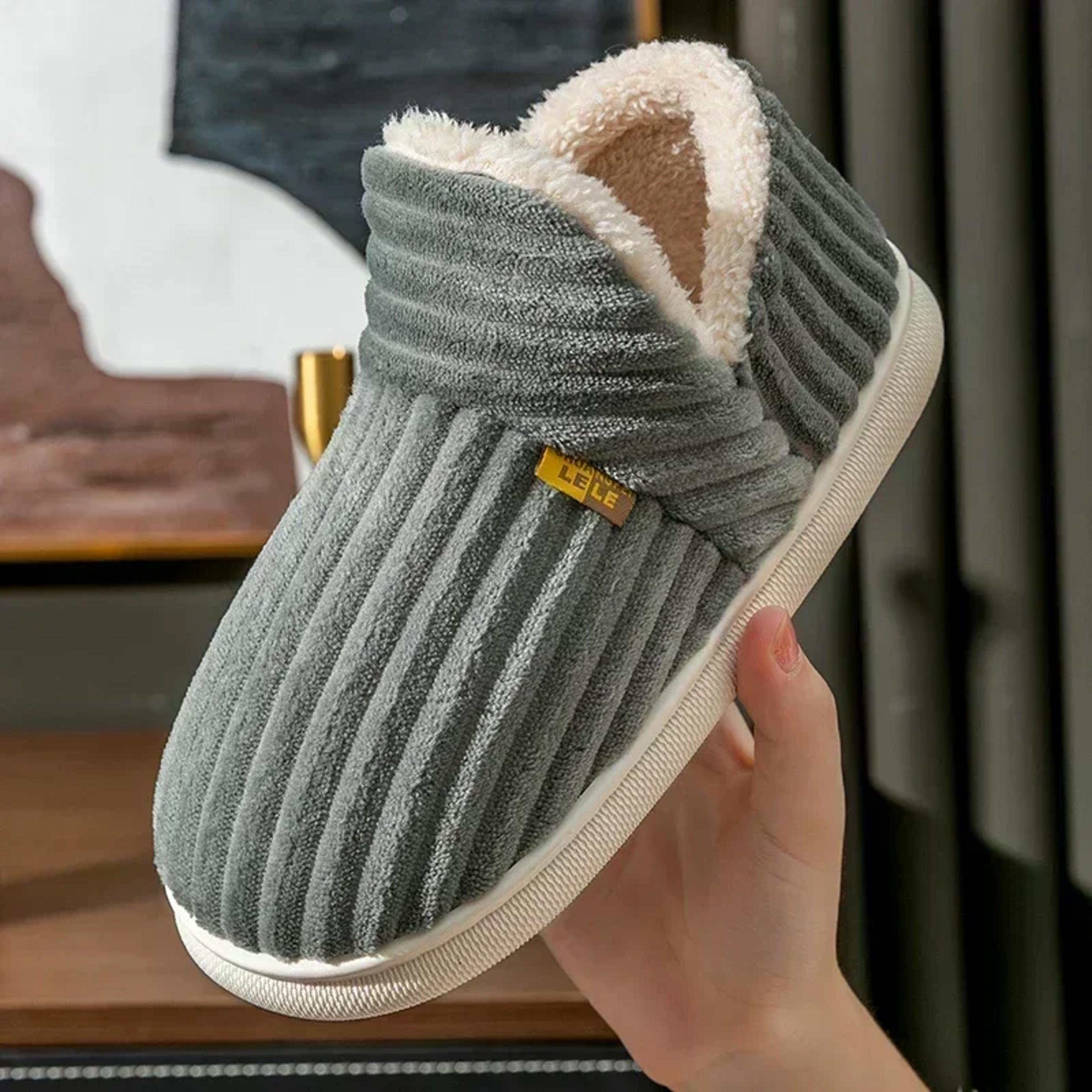 cozy plush fur slippers for men & women soft sole winter slides for indoor comfort