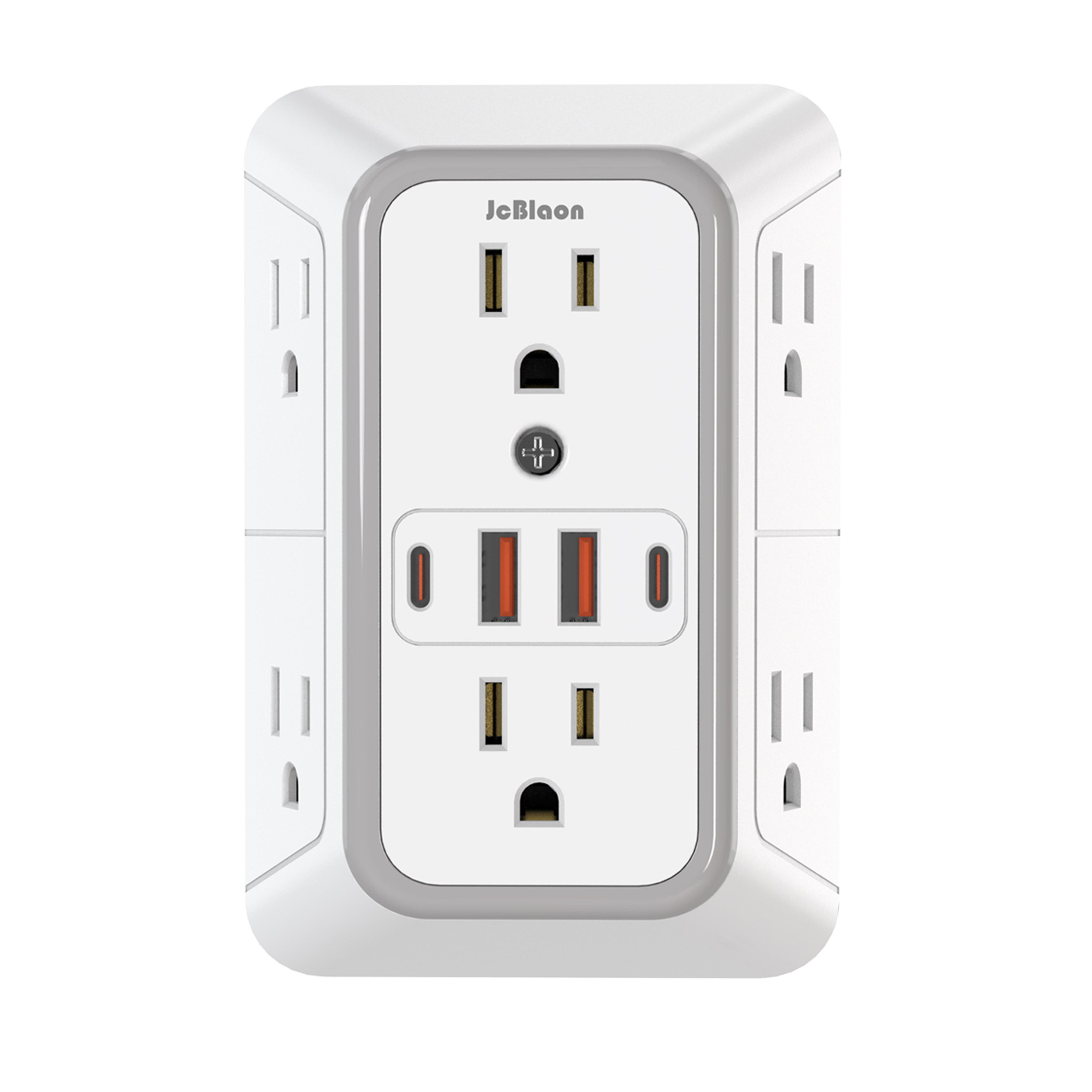 multi socket wall socket with ac outlets & usb ports universal power strip for fast charging