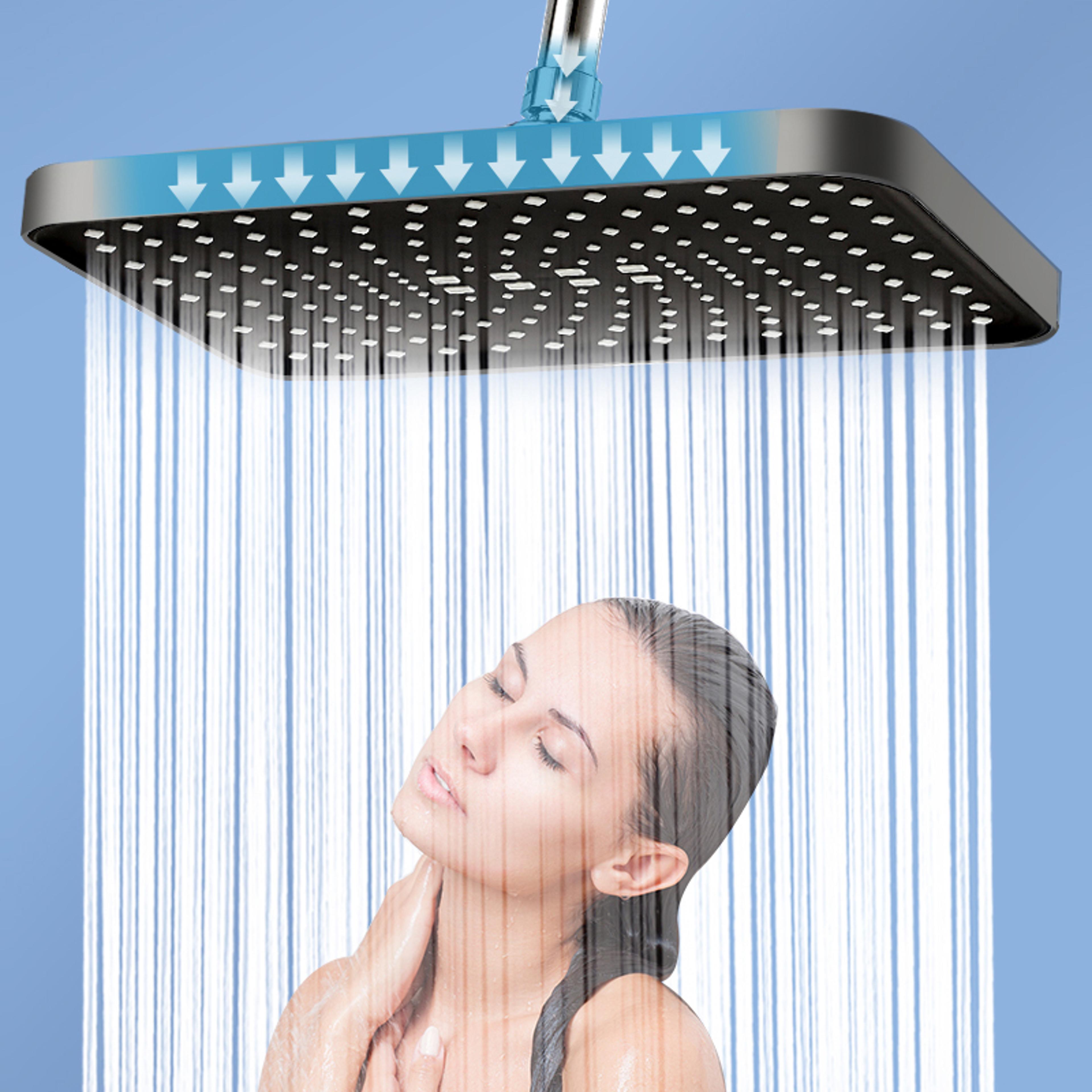 luxury high pressure rainfall shower head adjustable angles, anti-clogging nozzles, water-saving design