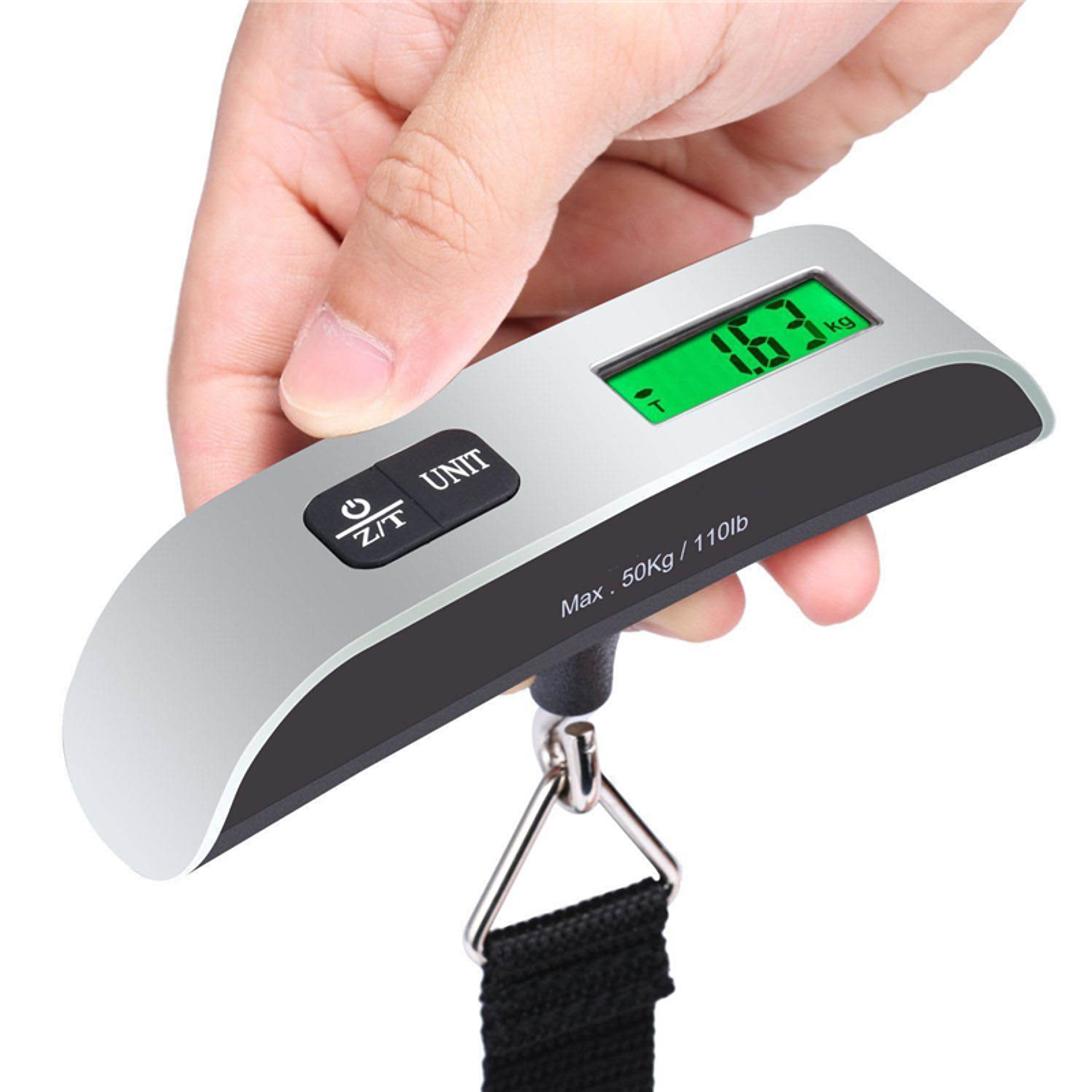 portable digital luggage scale lcd display. capacity for travel & suitcase weighing