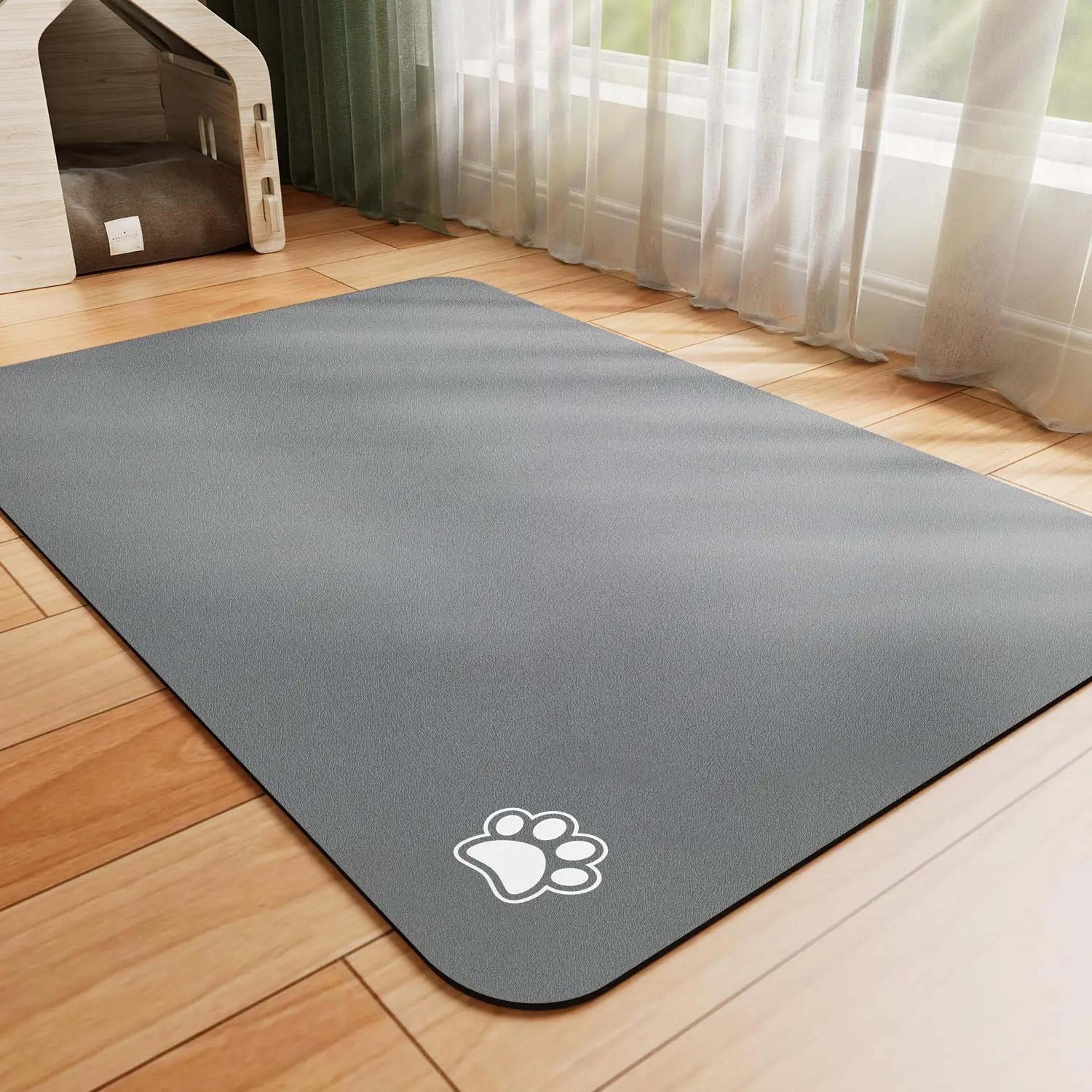 absorbent pet feeding mat for dogs and cats quick dry, easy to clean placemat for messy drinkers