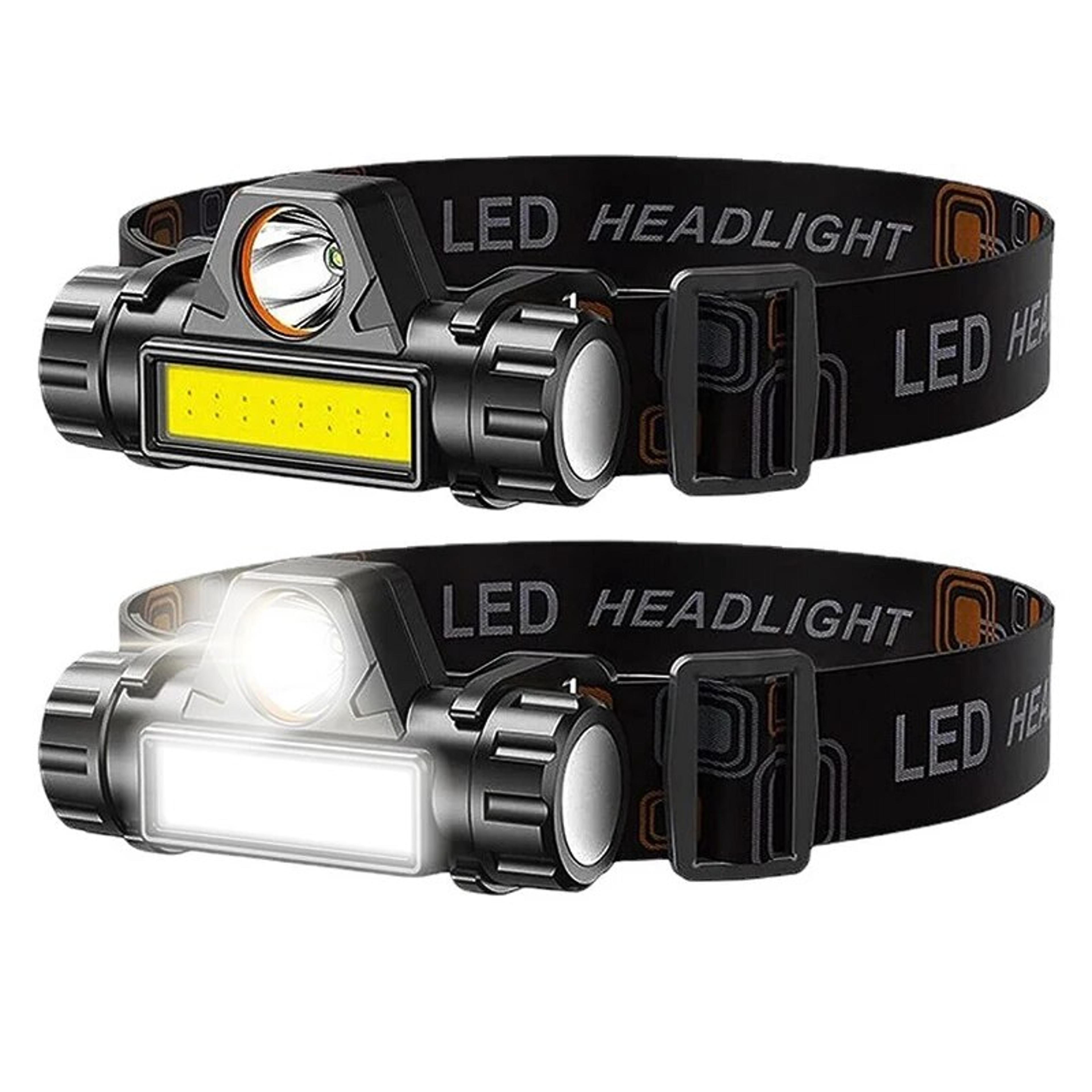 rechargeable cob led headlamp super bright, waterproof & magnetic usb head torch for outdoor adventures, fishing.