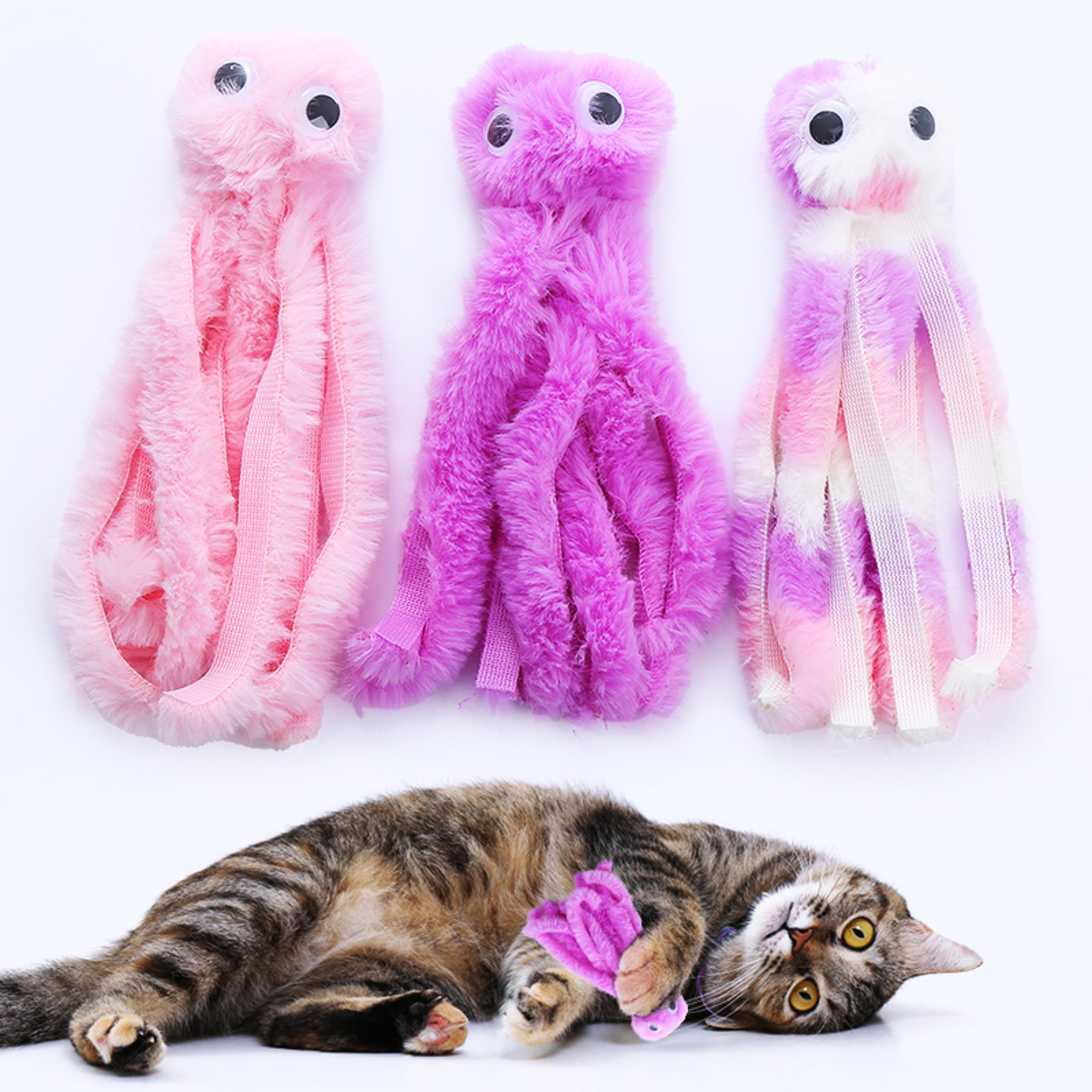 interactive octopus plush cat toy bite-resistant & teeth cleaning