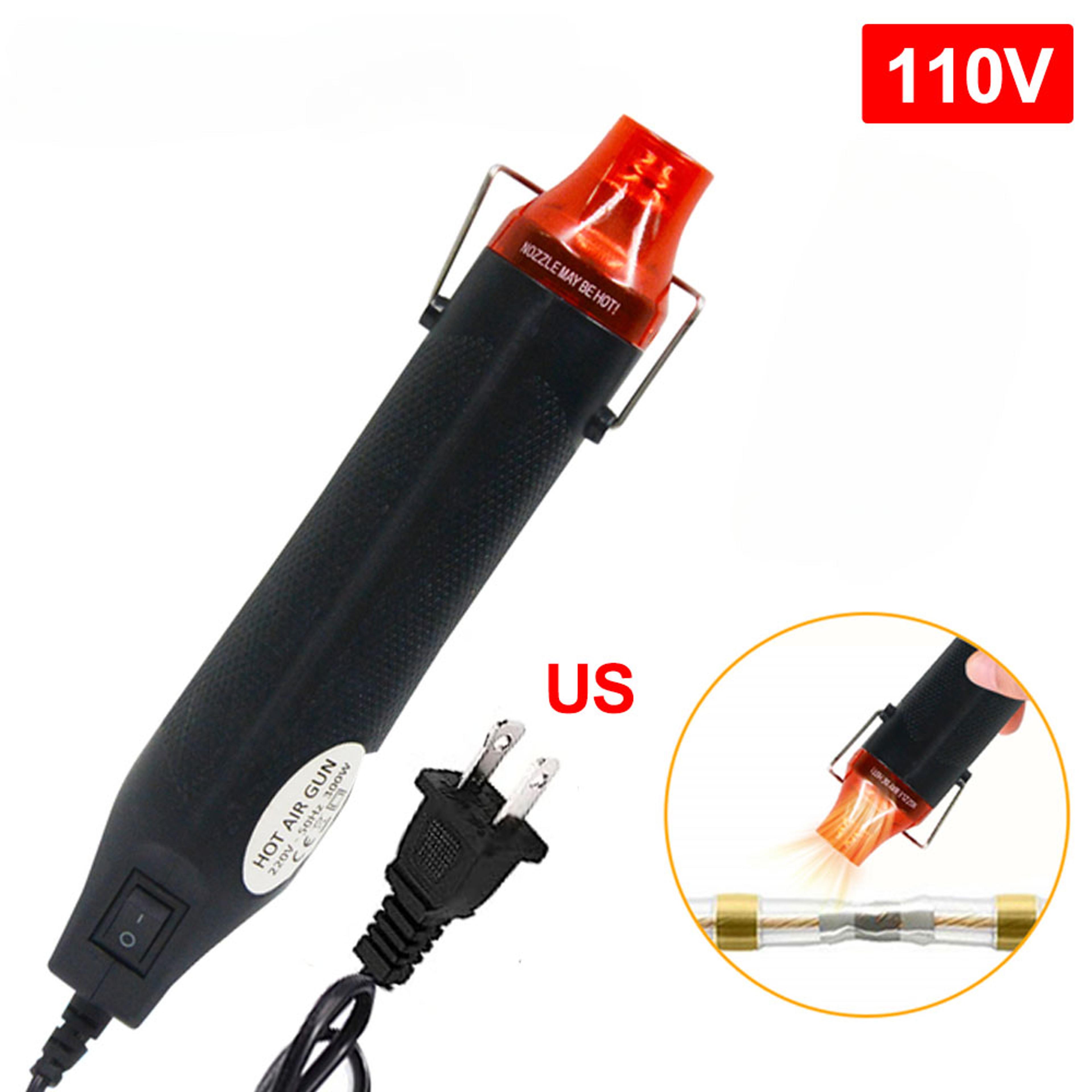 mini electric heat gun for diy crafts, shrinking, and soldering power tool with supporting stand