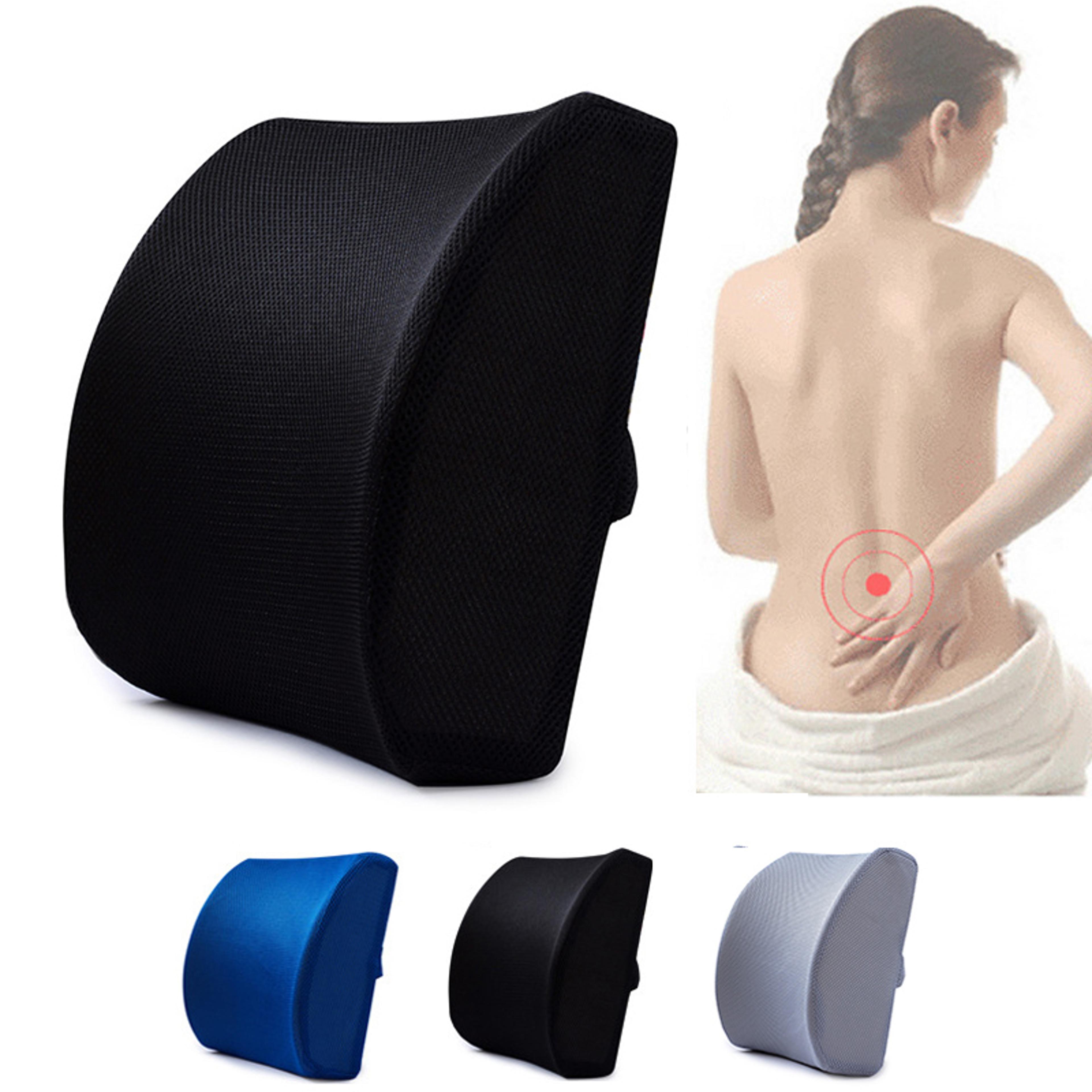 memory foam lumbar support cushion relieve pain, comfort your back at home, office, or in the car