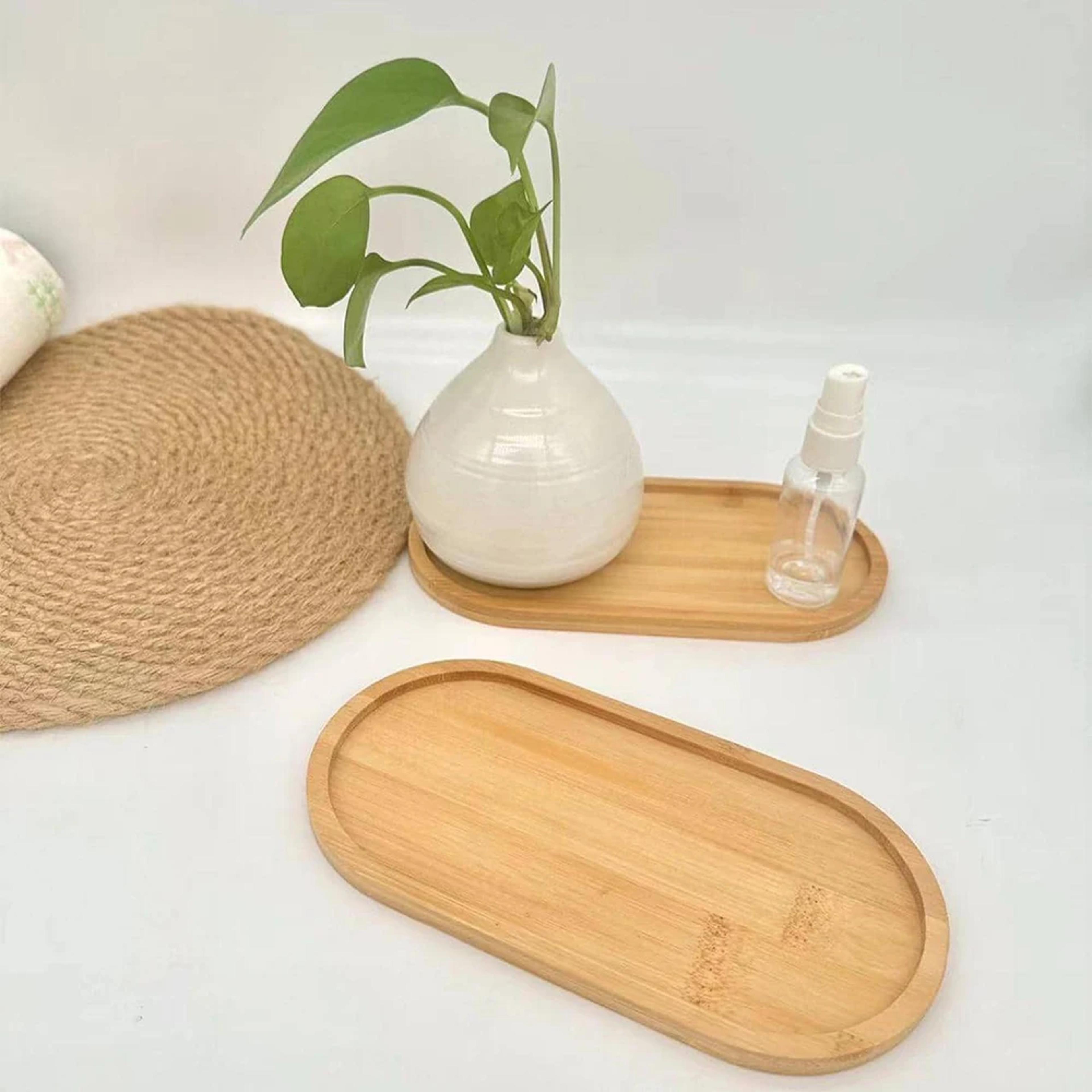 bamboo coaster plate set decorative wood tray for coffee cups & flower pots