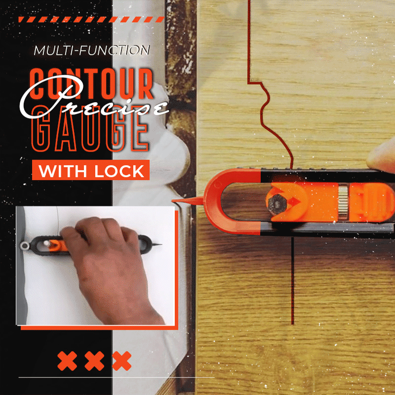 profile scribing ruler contour gauge with lock precise woodworking edge & corner measuring tool